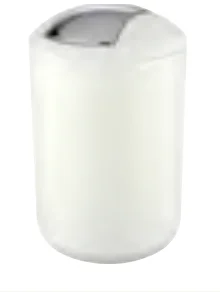 Kosmetikeimer – weiß / chrom