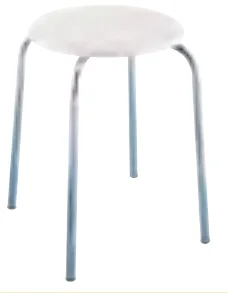 Hocker – weiß / chrom