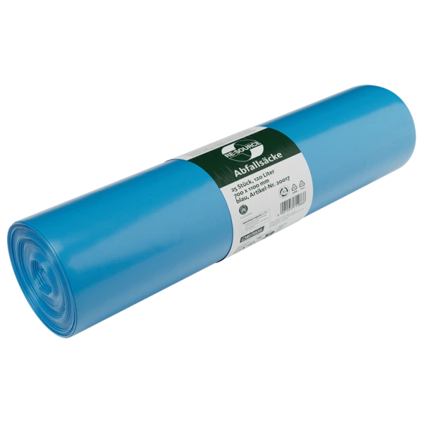 Deiss Standard Abfallsäcke aus Recycling-LDPE, 10 × 25 Stück – blau
