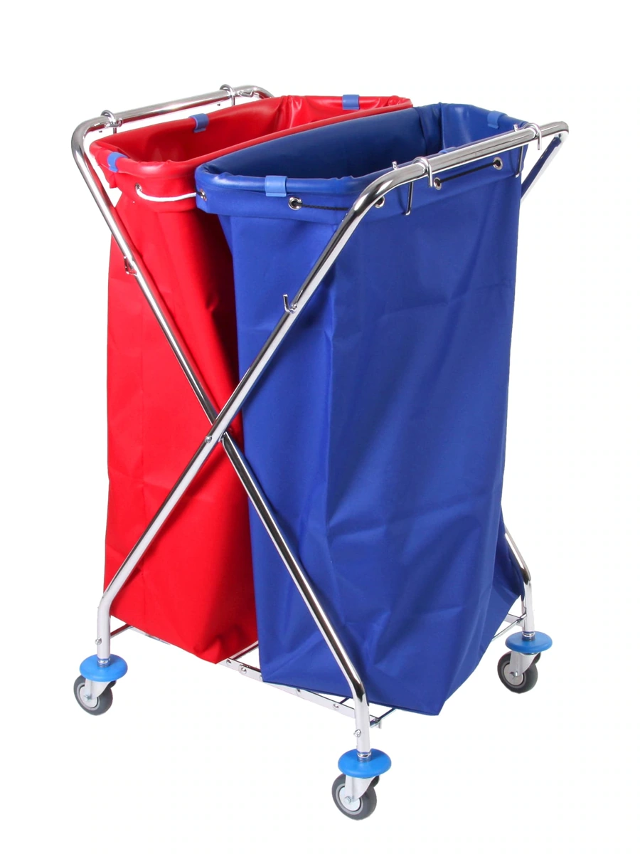 Floorstar Papierwagen – 2 × 120 l · verchromt