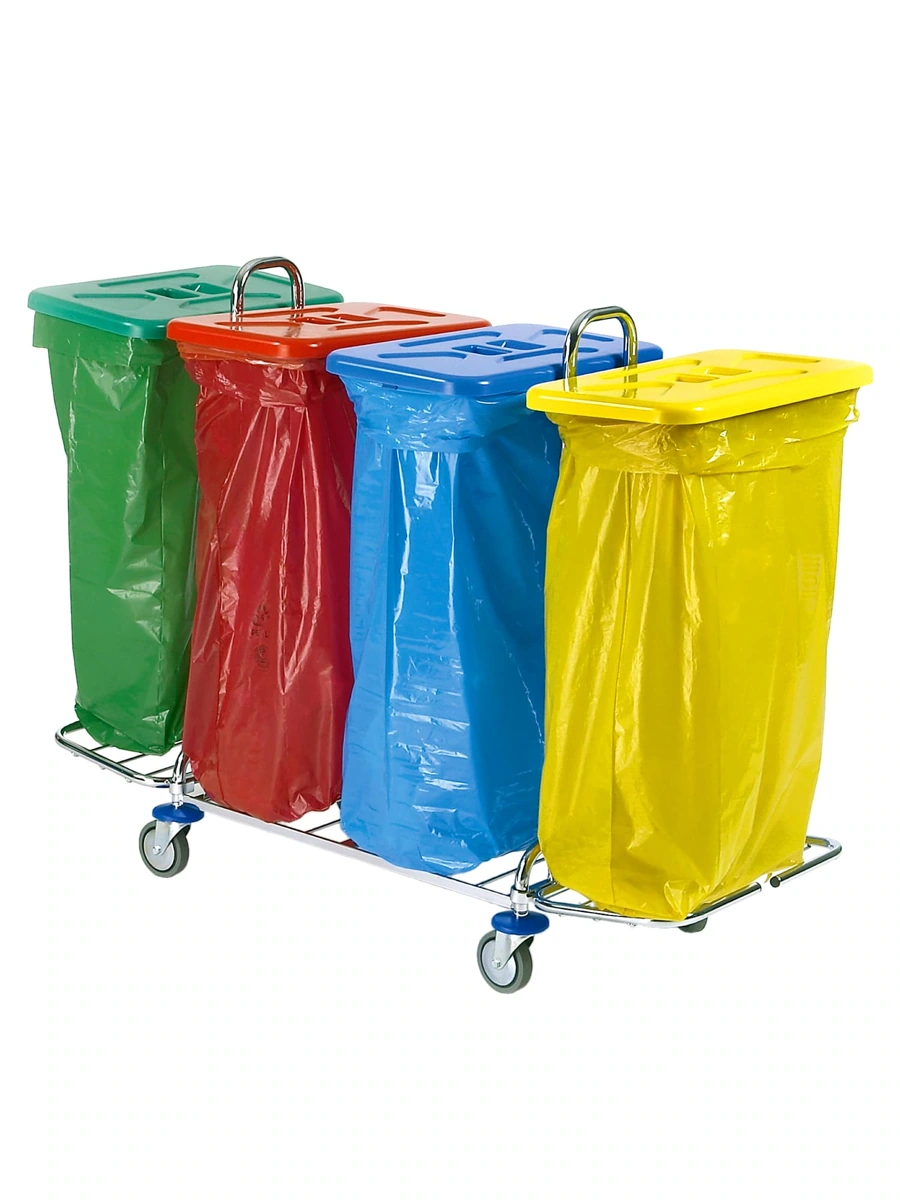 Floorstar Trennwagen – 4 × 120 l · verchromt