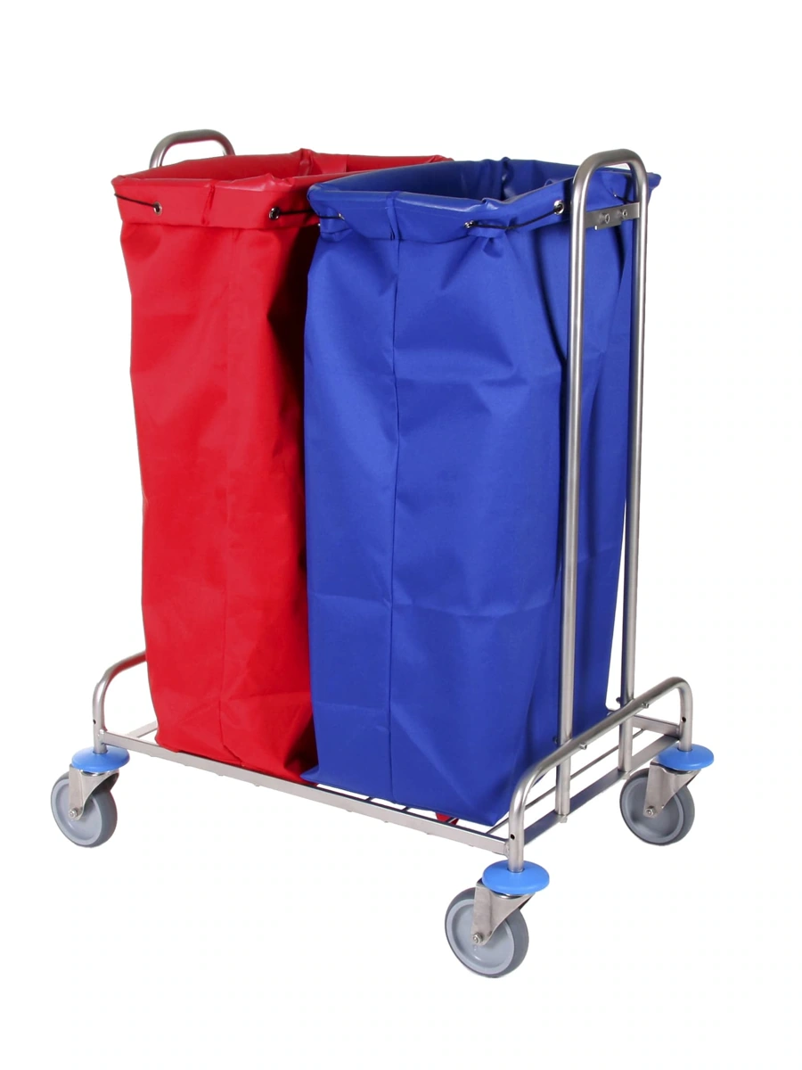 Floorstar Trennwagen – 2 × 120 l · Edelstahl