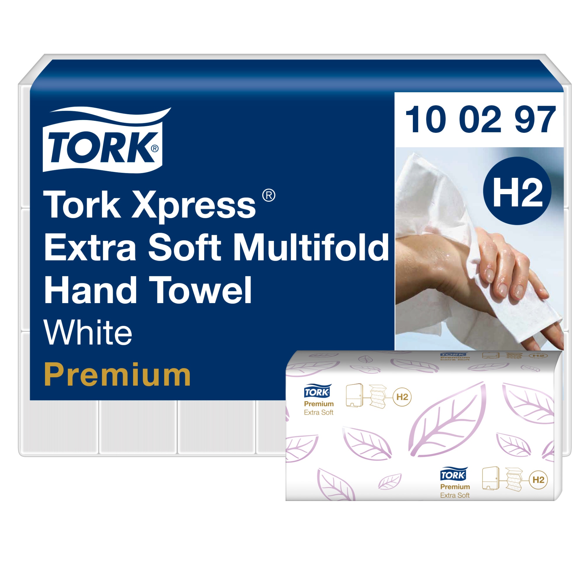 Tork Premium Handtuch H2, W-Falzung, 2-lagig, hochweiss
