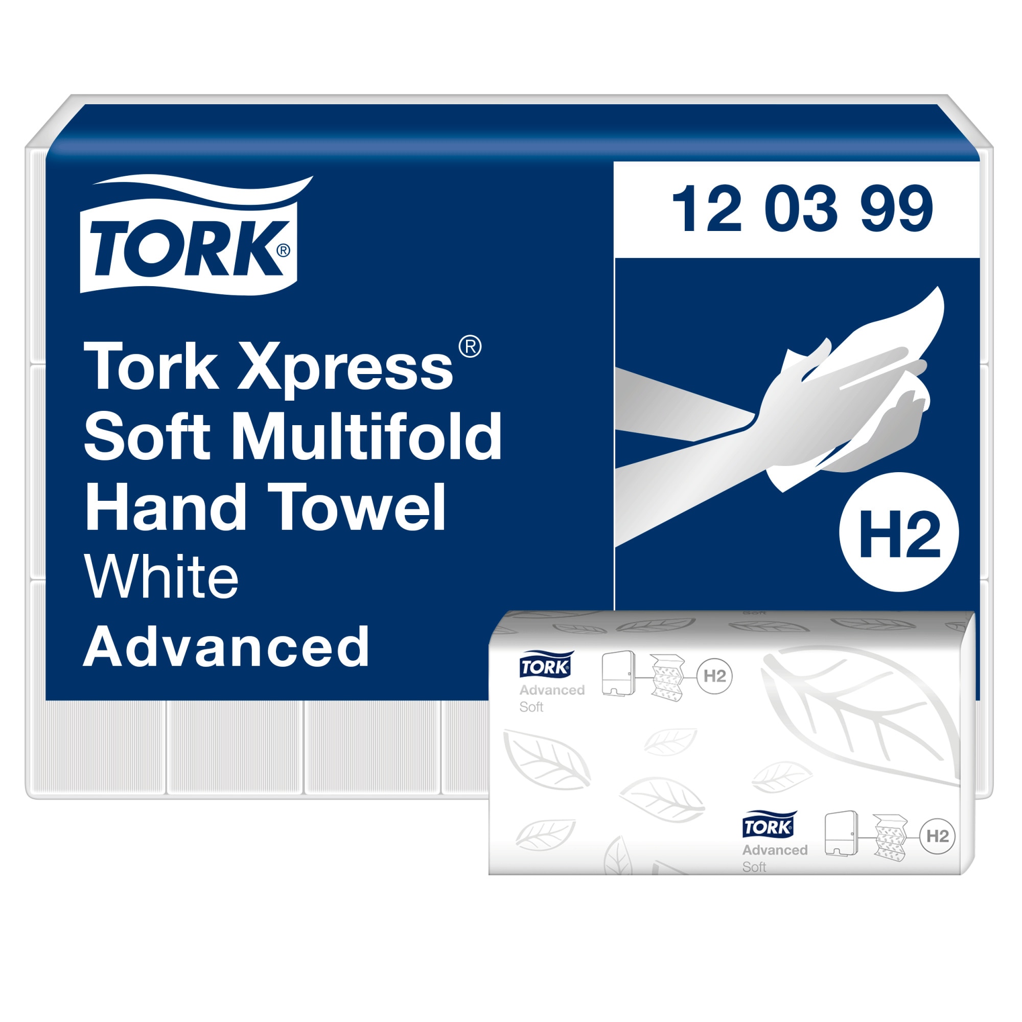 Tork Advanced Handtuch H2, W-Falzung, 2-lagig, weiss