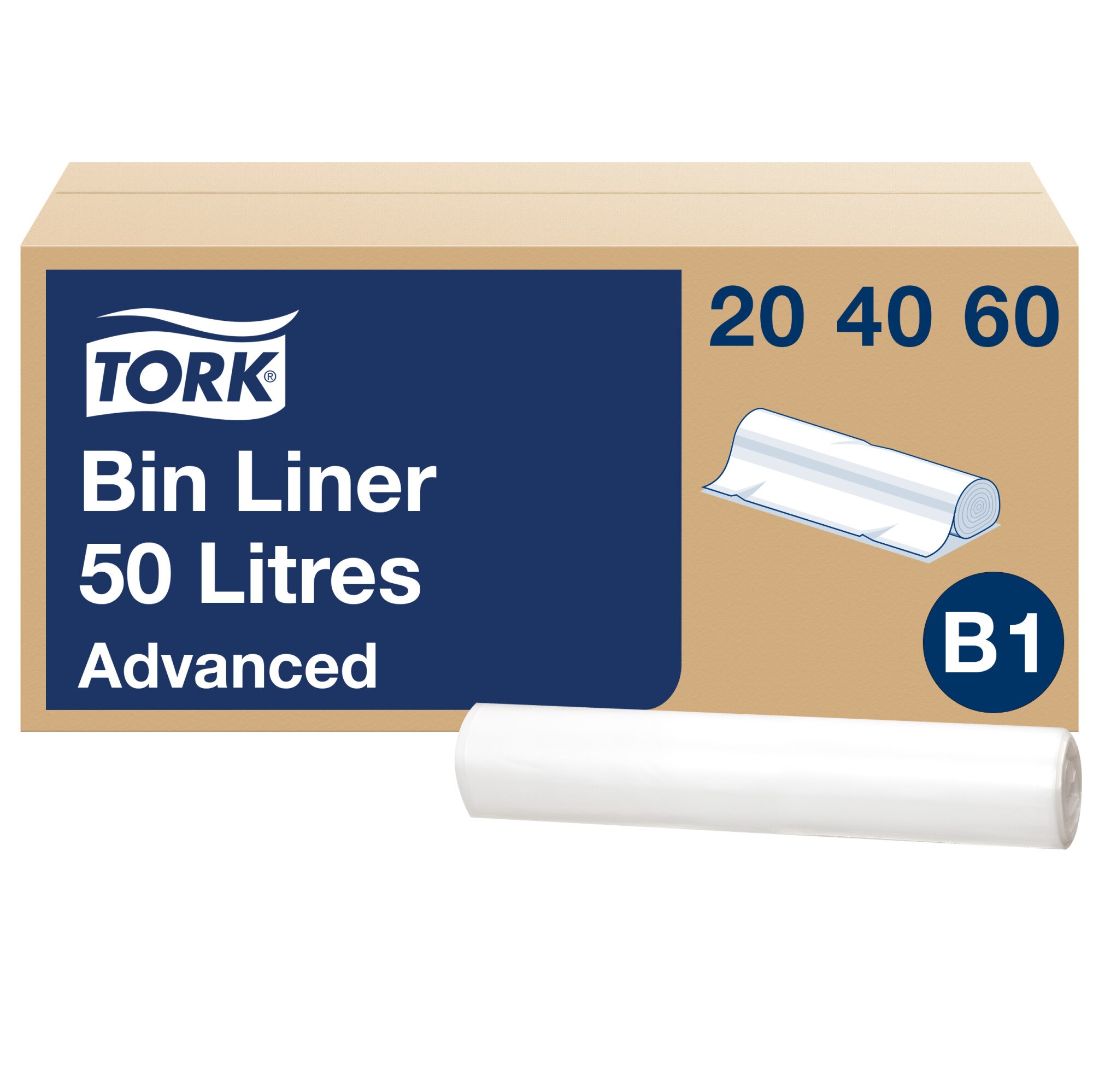 Tork Abfallsäcke B1, 50 Liter, transparent
