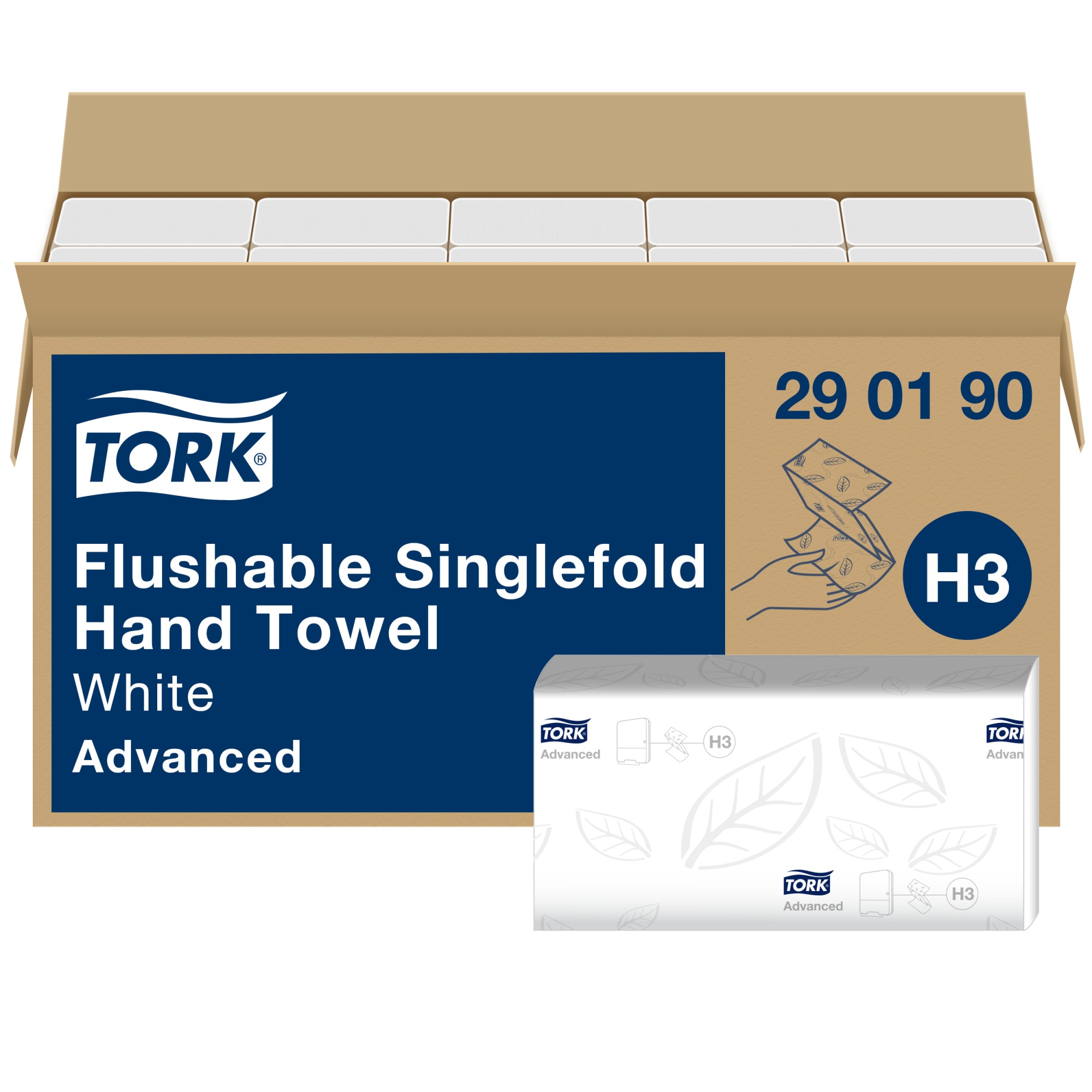 Tork Advanced Handtuch H3, V-Falzung, 2-lagig, hochweiss