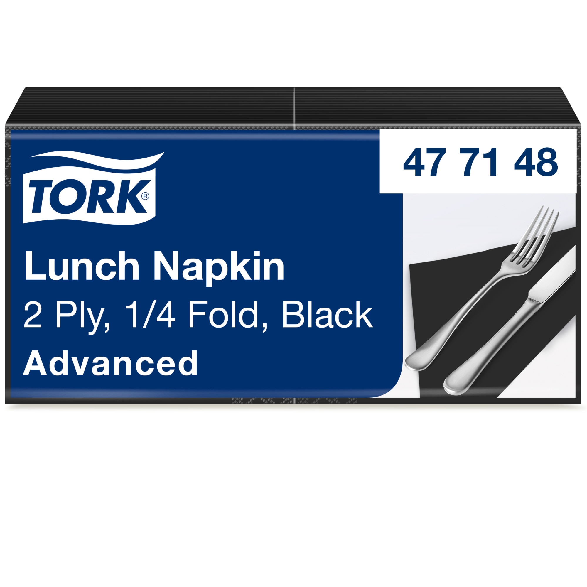 Servietten Tork Advanced 33x33 cm, 2-lagig, 1/4-Falzung, schwarz