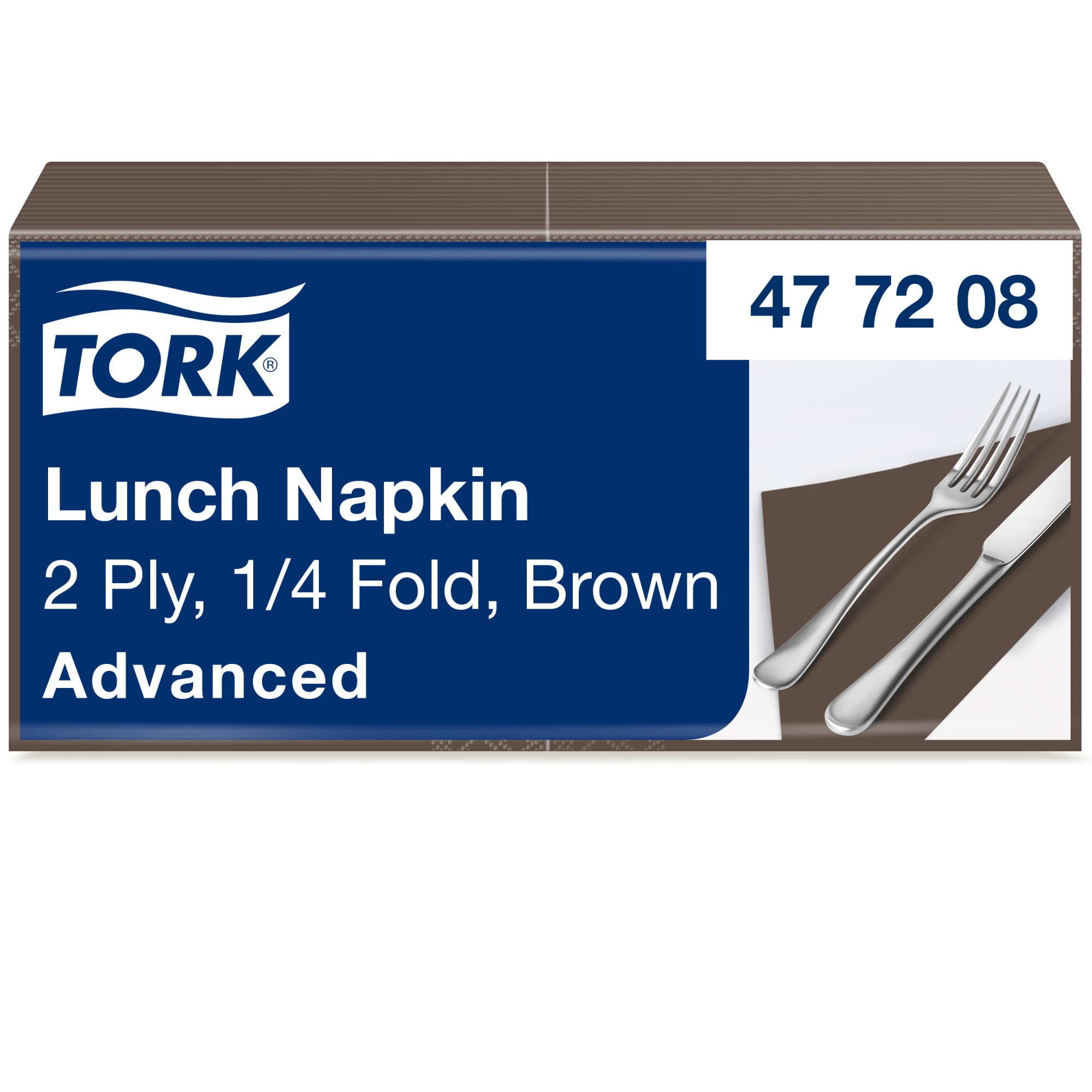 Servietten Tork Advanced 33x33 cm, 2-lagig, 1/4-Falzung, braun