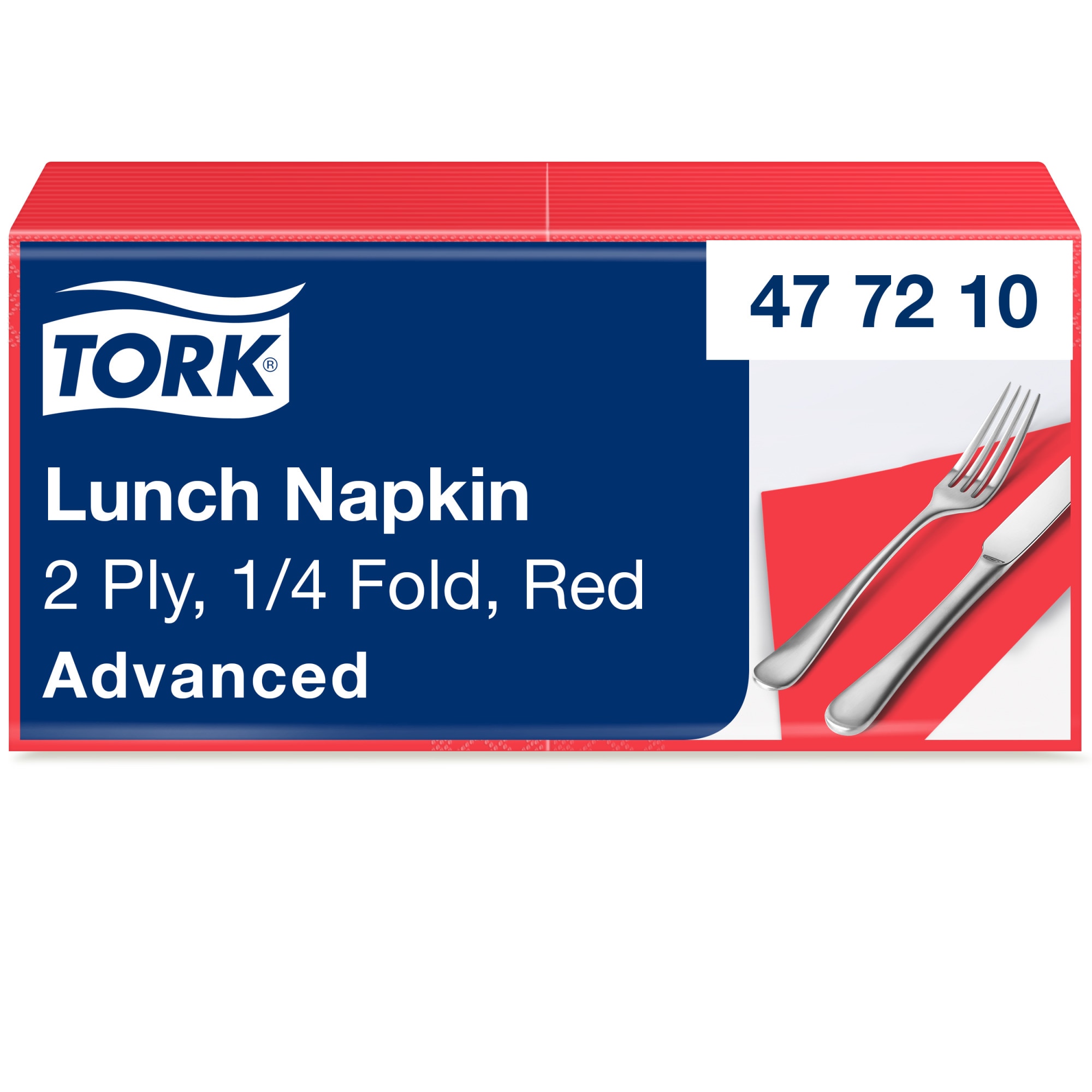 Servietten Tork Advanced 33x33 cm, 2-lagig, 1/4 Kopffalzung, rot