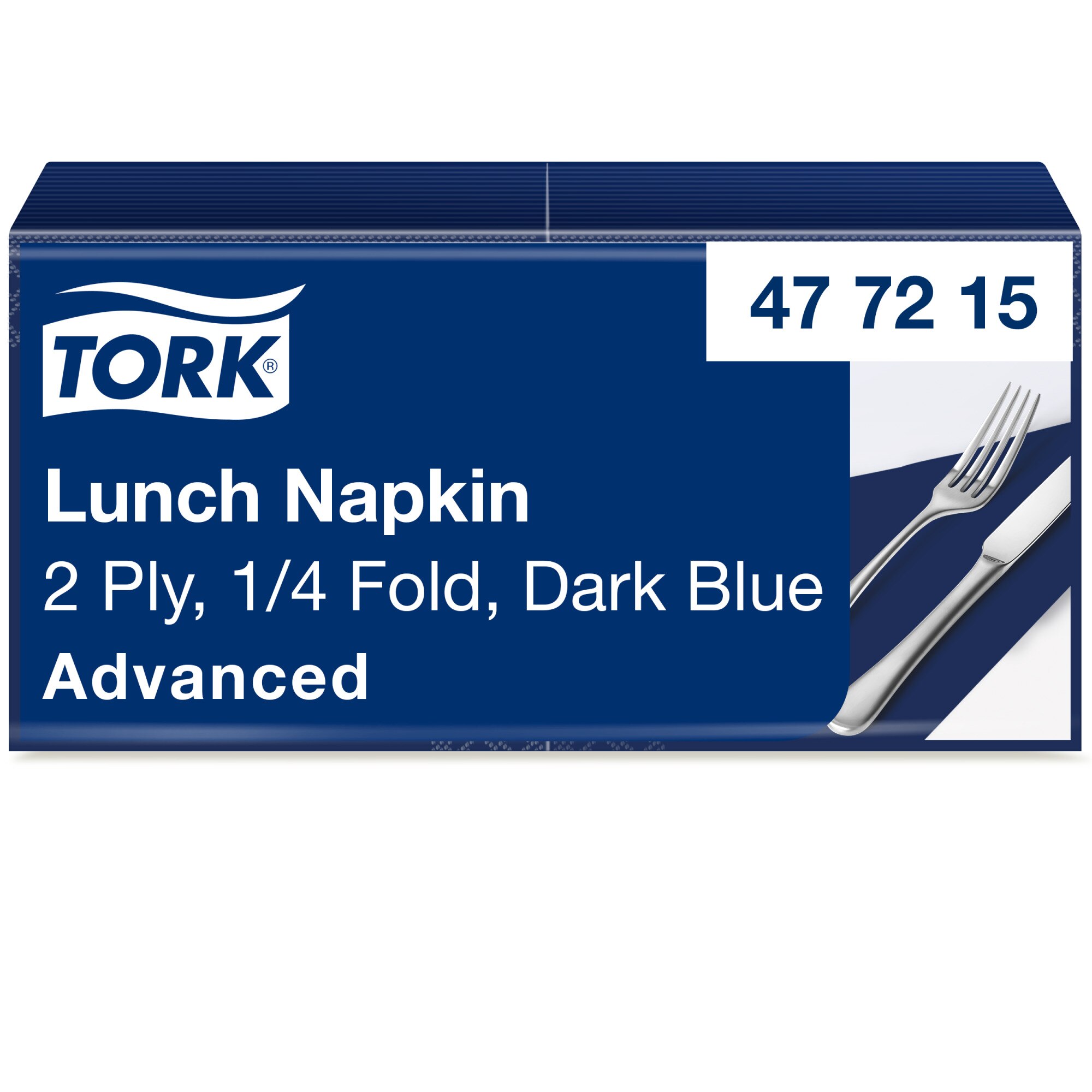 Servietten Tork Advanced 33x33 cm, 2-lagig, 1/4-Falzung, dunkelblau