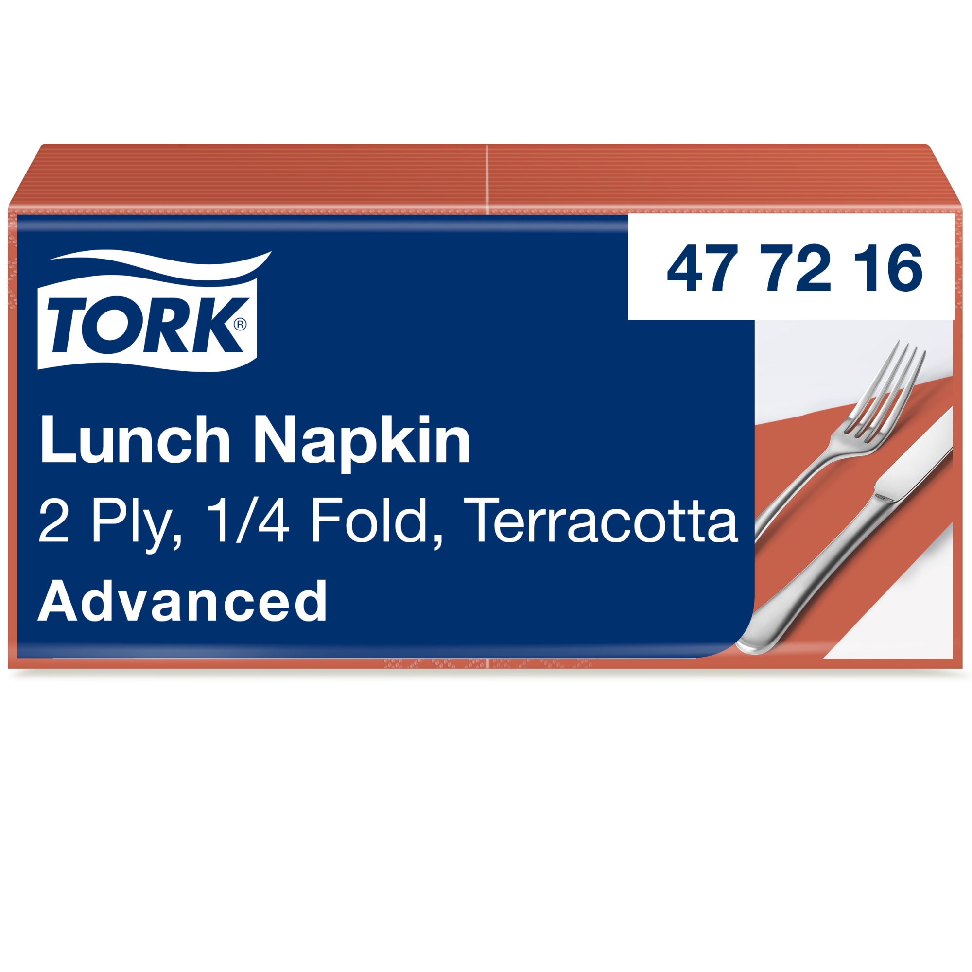 Servietten Tork Advanced 33x33 cm, 2-lagig, 1/4-Falzung, terracotta