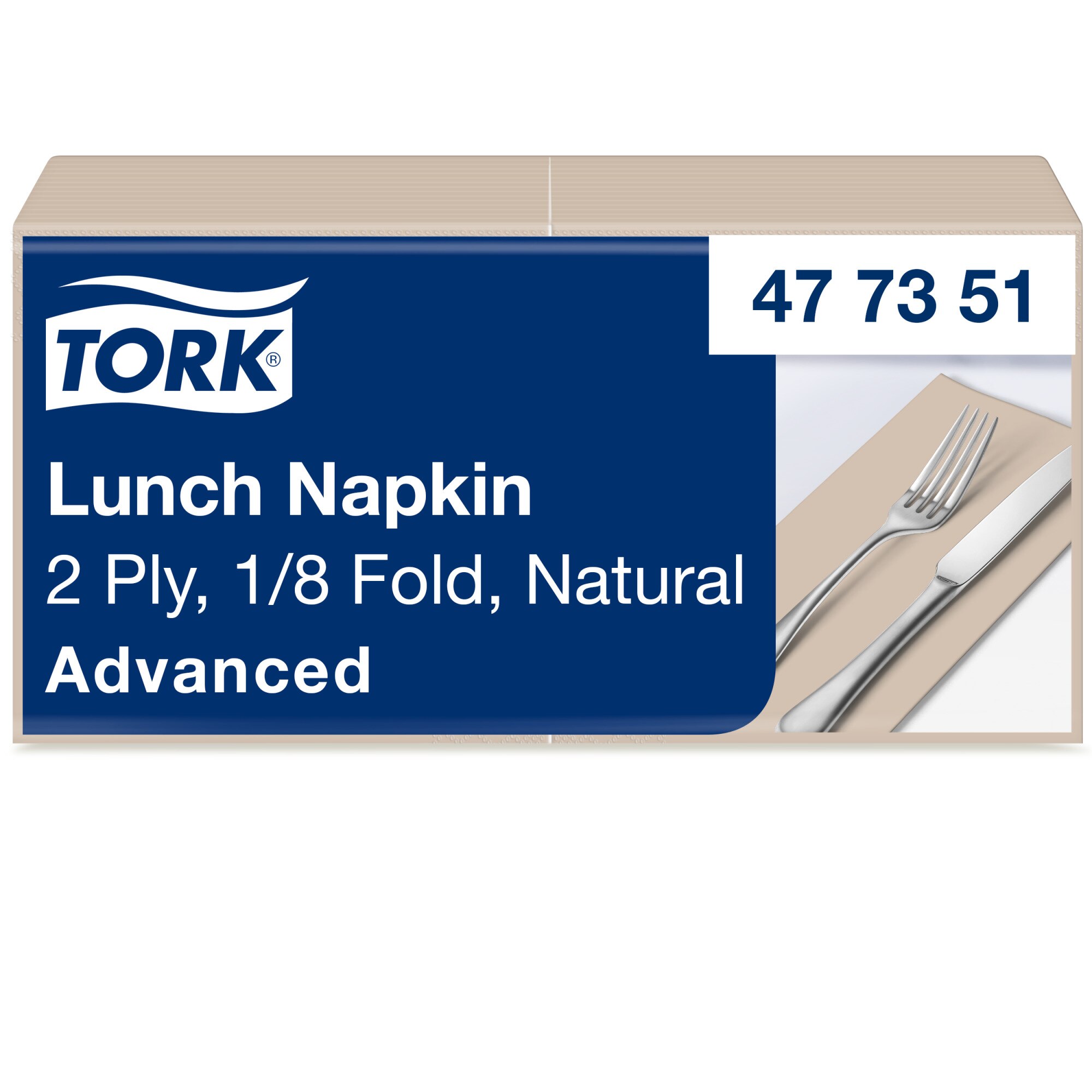 Tork Advanced Servietten 33 x 33 cm, 2-lagig, 1/8-Kopffalzung, beige