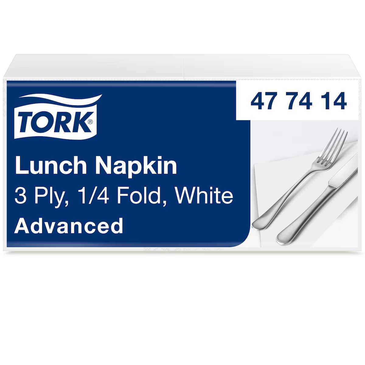 Tork Advanced Servietten 33 x 33 cm, 3-lagig, 1/4-Falzung, weiss