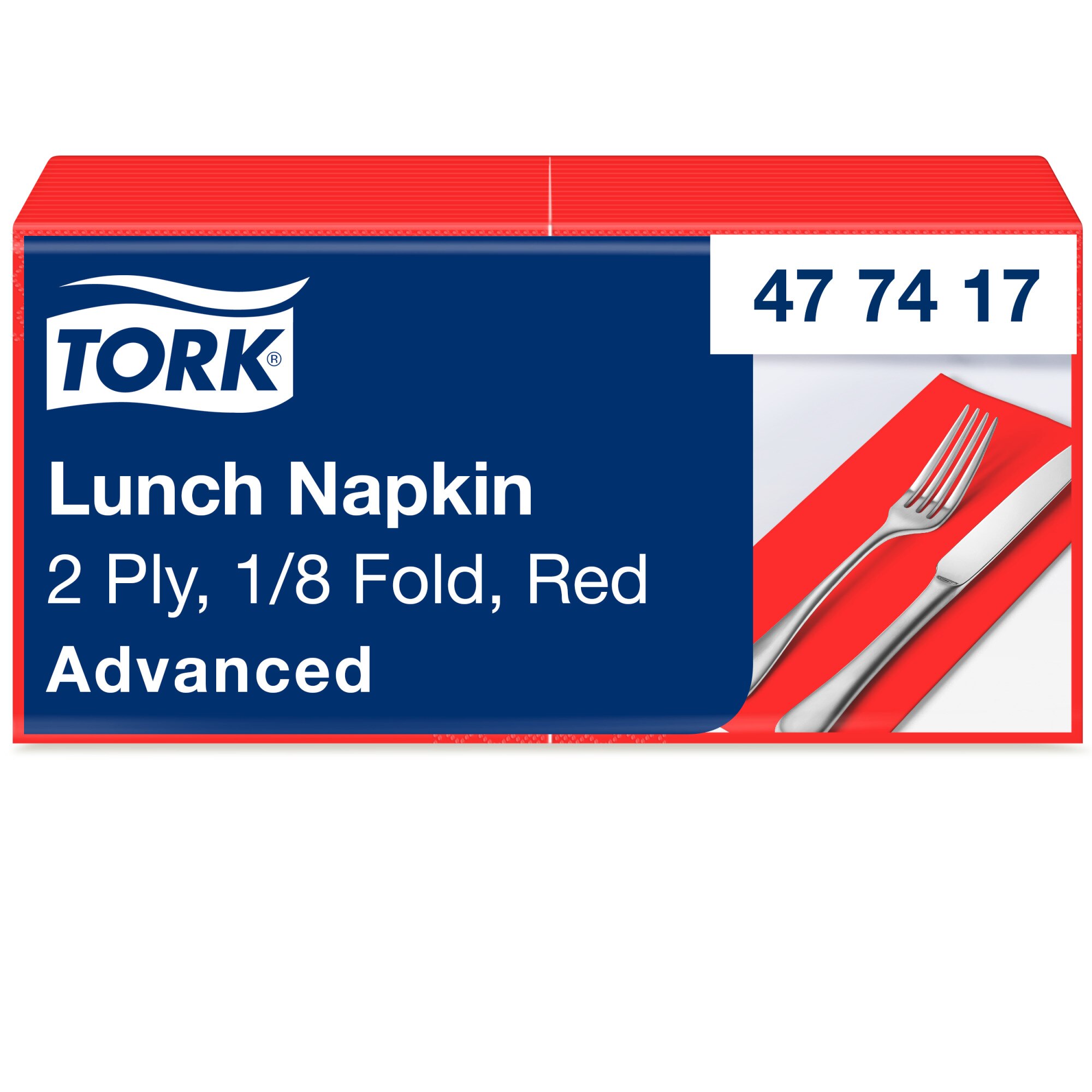 Tork Advanced Servietten 33 x 33 cm, 2-lagig, 1/8-Kopffalzung, rot