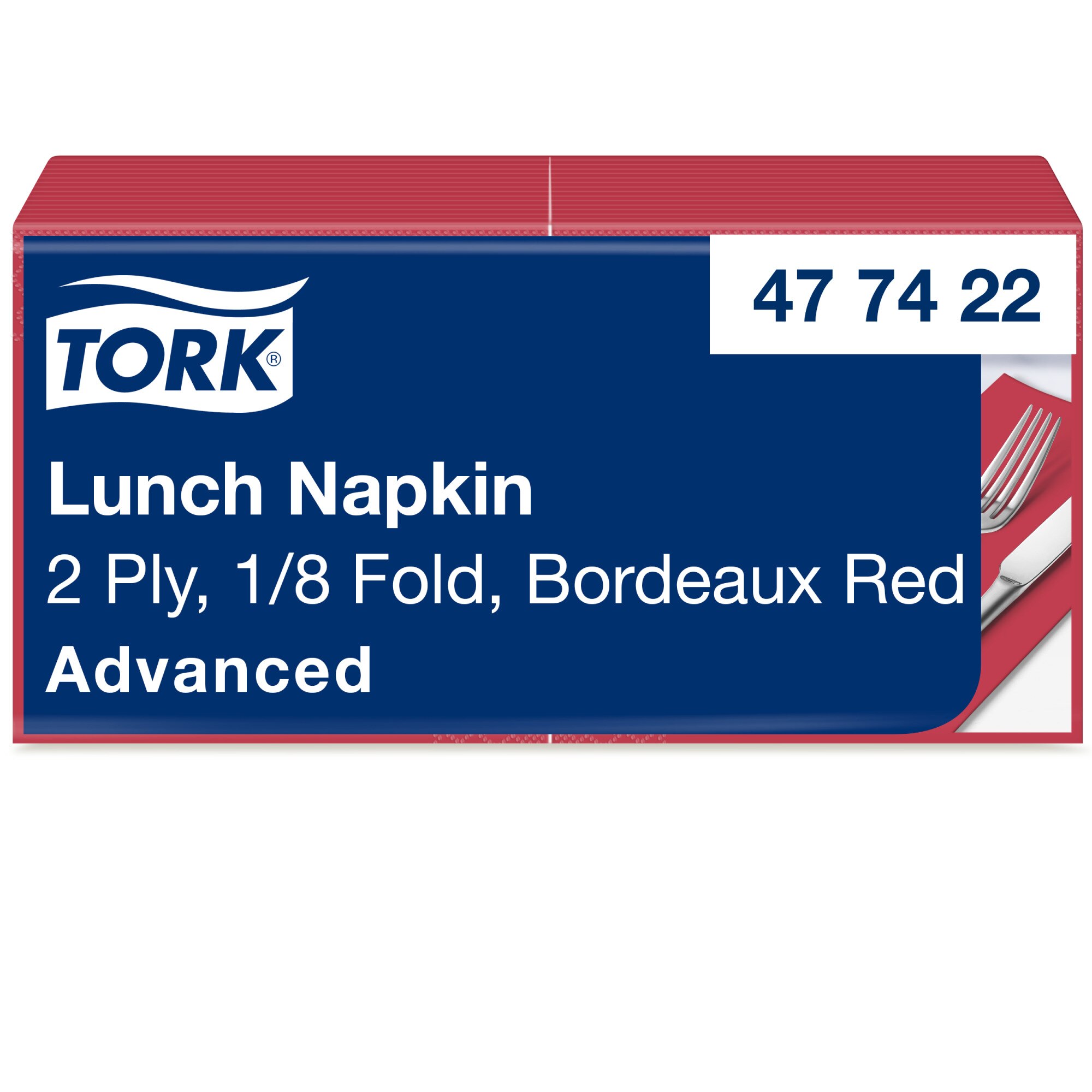 Tork Advanced Servietten 33 x 33 cm, 2-lagig, 1/8-Kopffalzung, bordeaux
