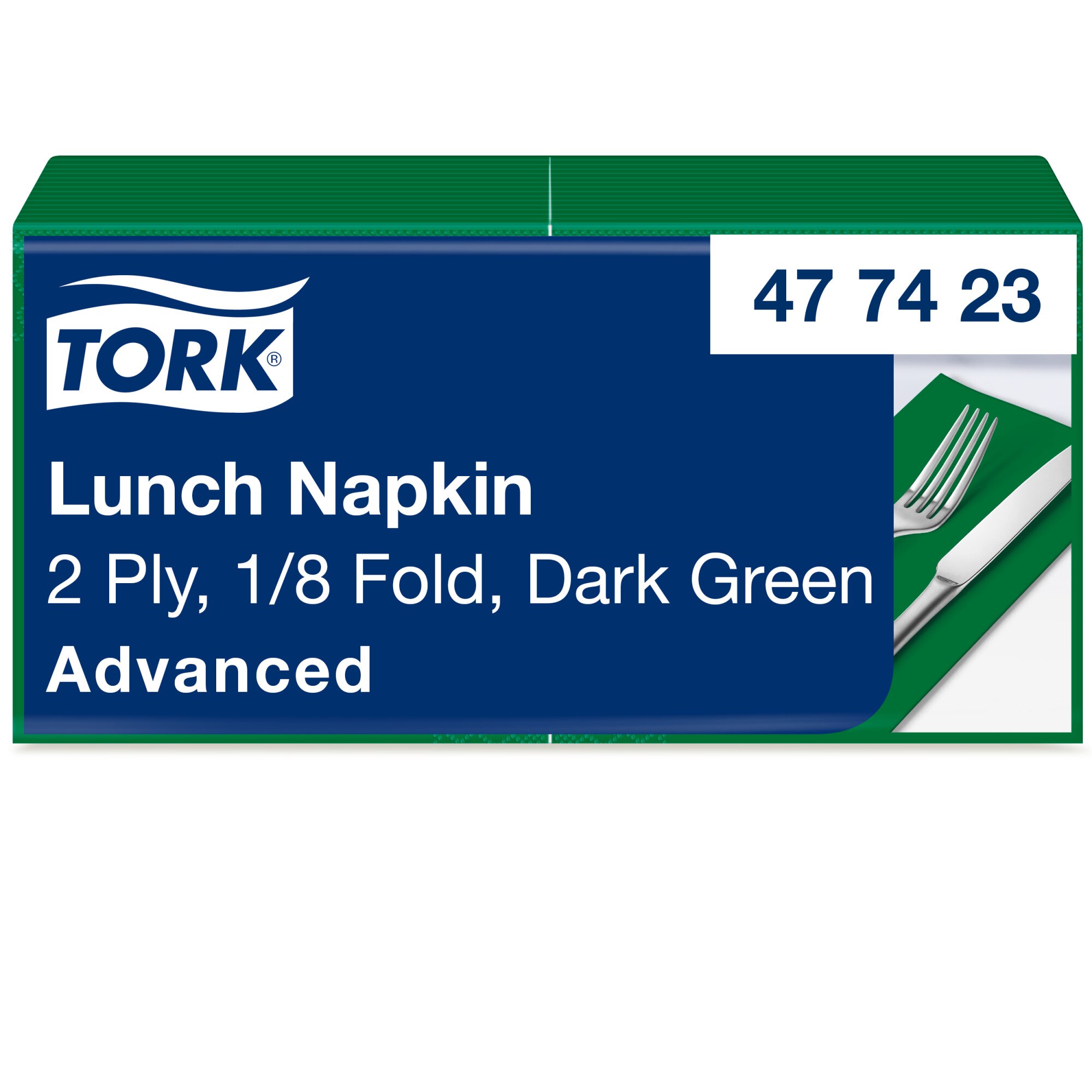 Tork Advanced Servietten 33 x 33 cm, 2-lagig, 1/8-Kopffalzung, dunkelgrün