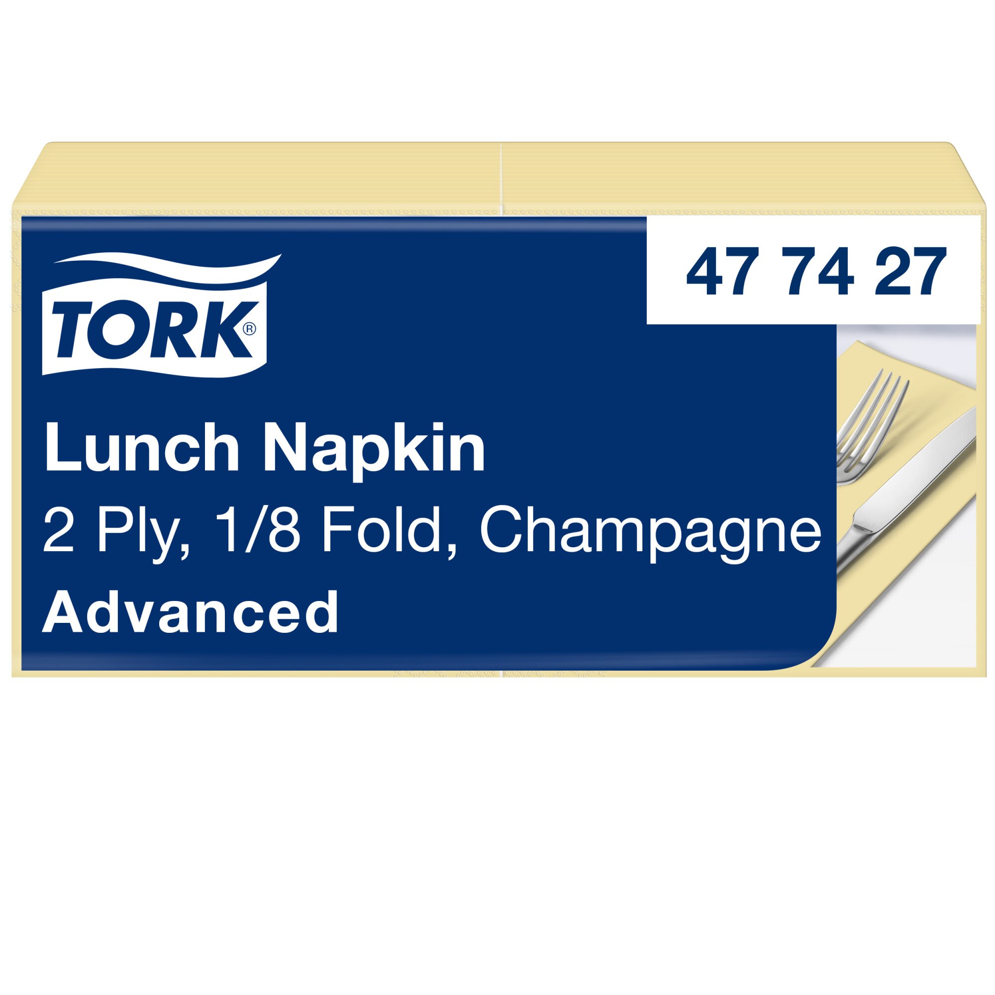 Tork Advanced Servietten 33 x 33 cm, 2-lagig, 1/8-Kopffalzung, champagner