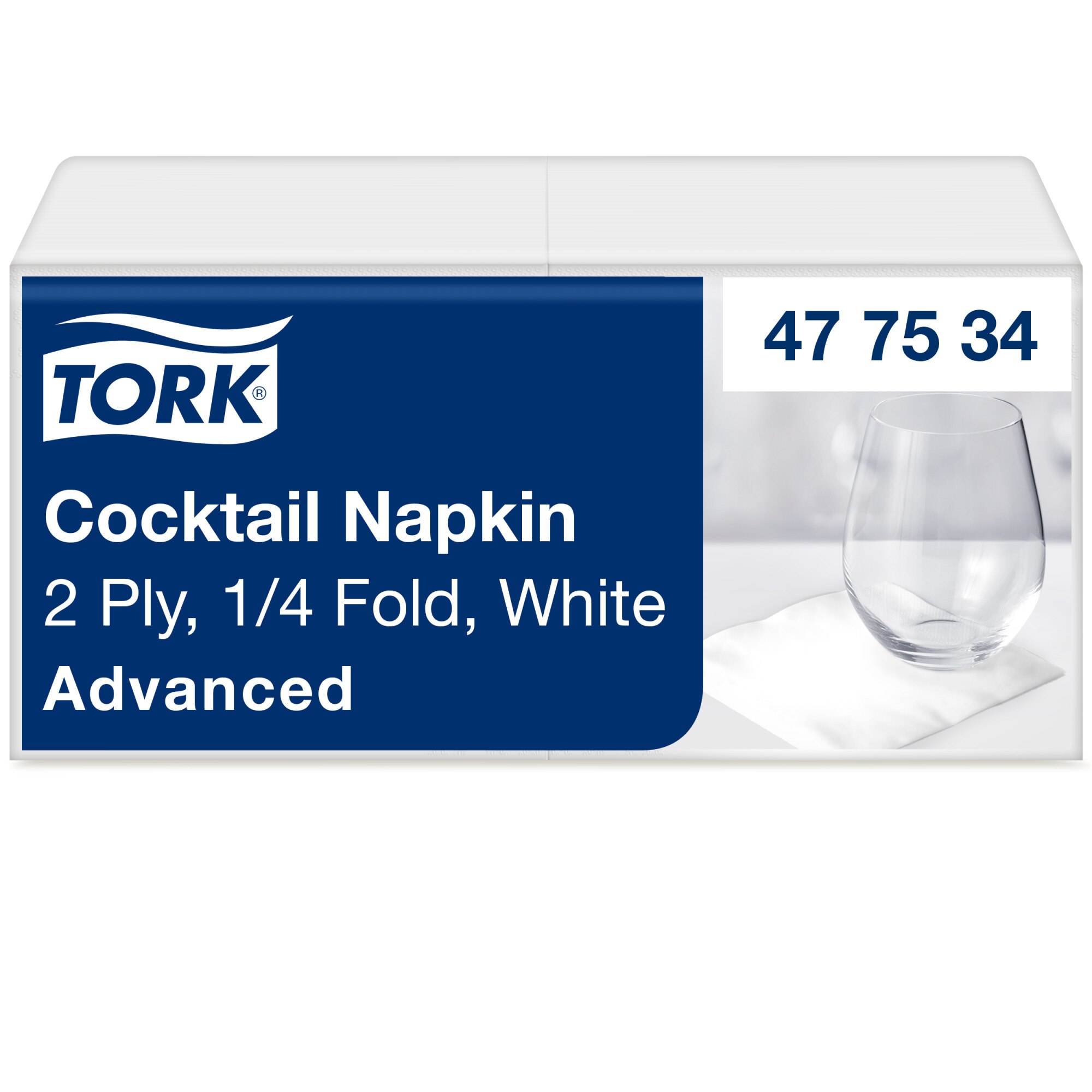 Tork Advanced Cocktail-Servietten 24 x 24 cm, weiss
