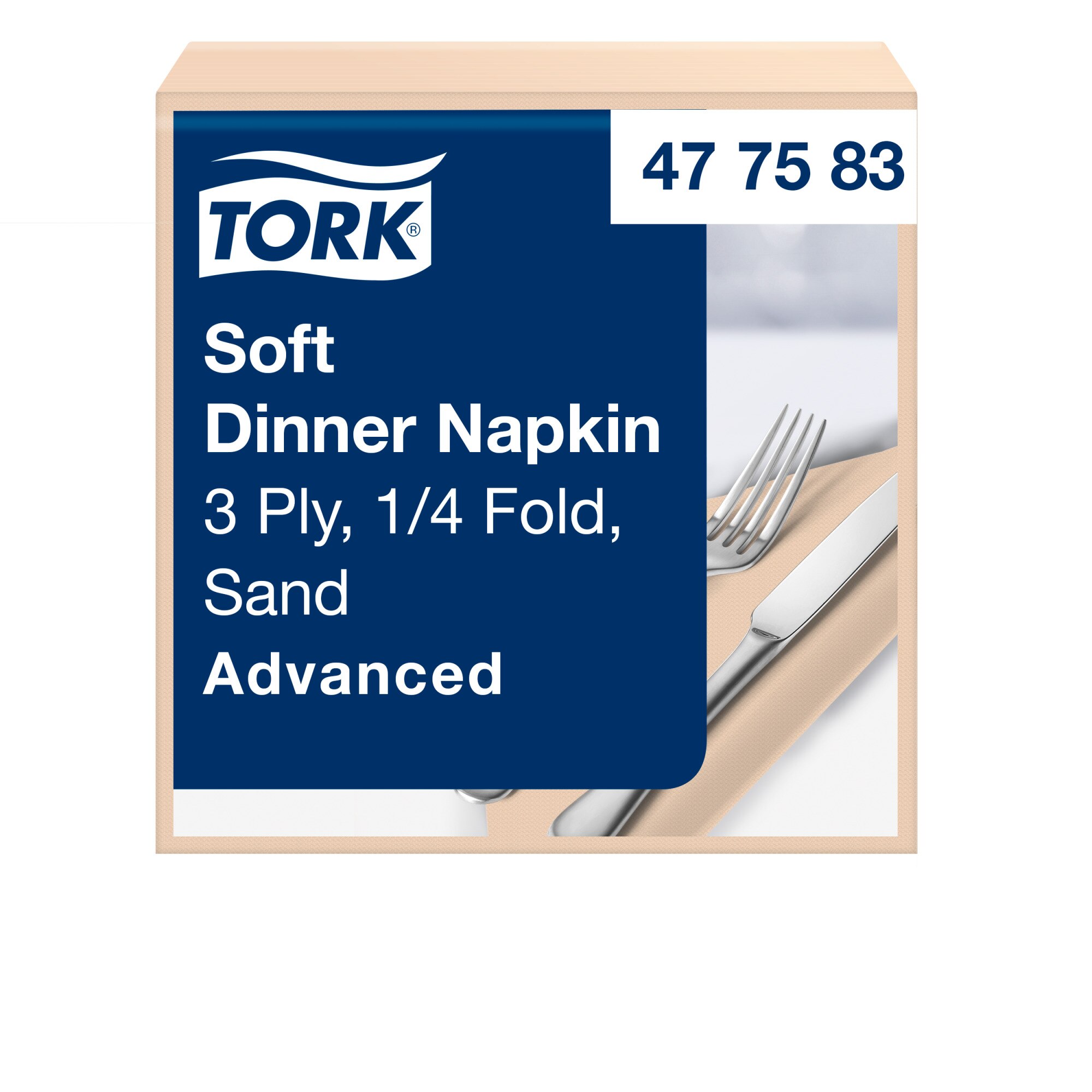 Tork Advanced Servietten 39 x 39 cm, 3-lagig, 1/4-Falzung, sand