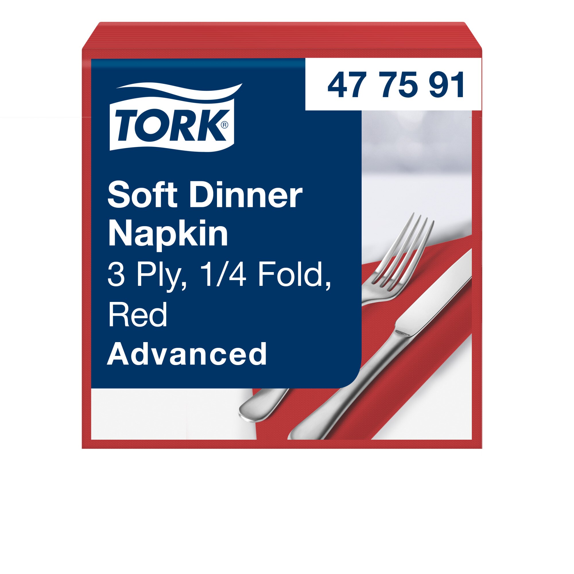Tork Advanced Servietten 39 x 39 cm, 3-lagig, 1/4-Falzung, rot