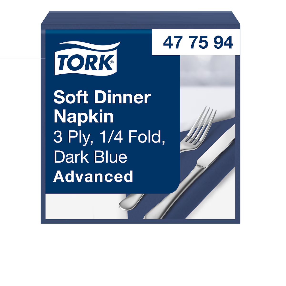 Tork Advanced Servietten 39 x 39 cm, 3-lagig, 1/4-Falzung, dunkelblau