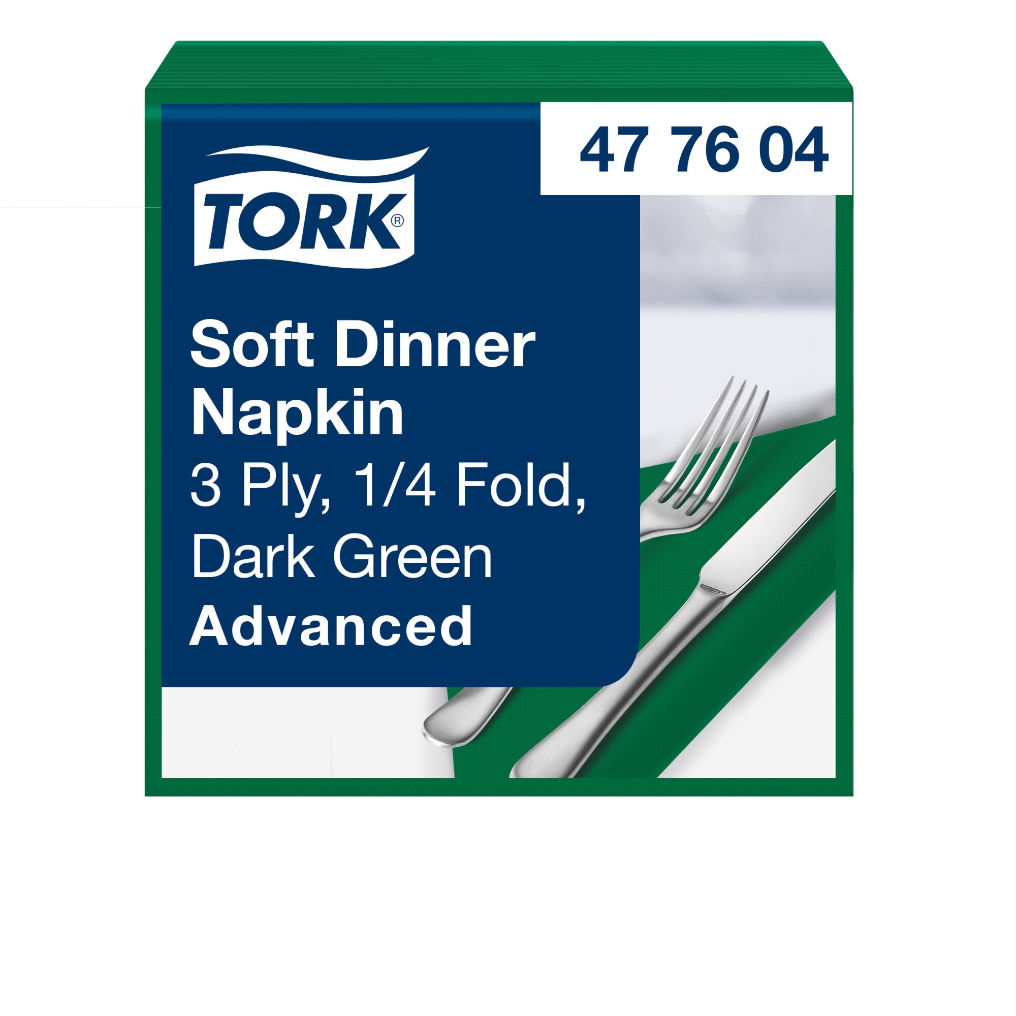 Tork Advanced Servietten 39 x 39 cm, 3-lagig, 1/4-Falzung, dunkelgrün