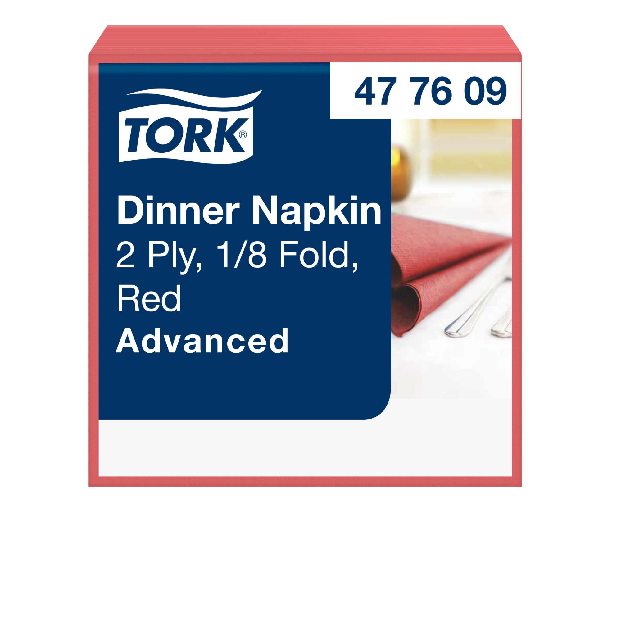 Tork Advanced Servietten 39 x 39 cm, 2-lagig, 1/8-Kopffalz, rot
