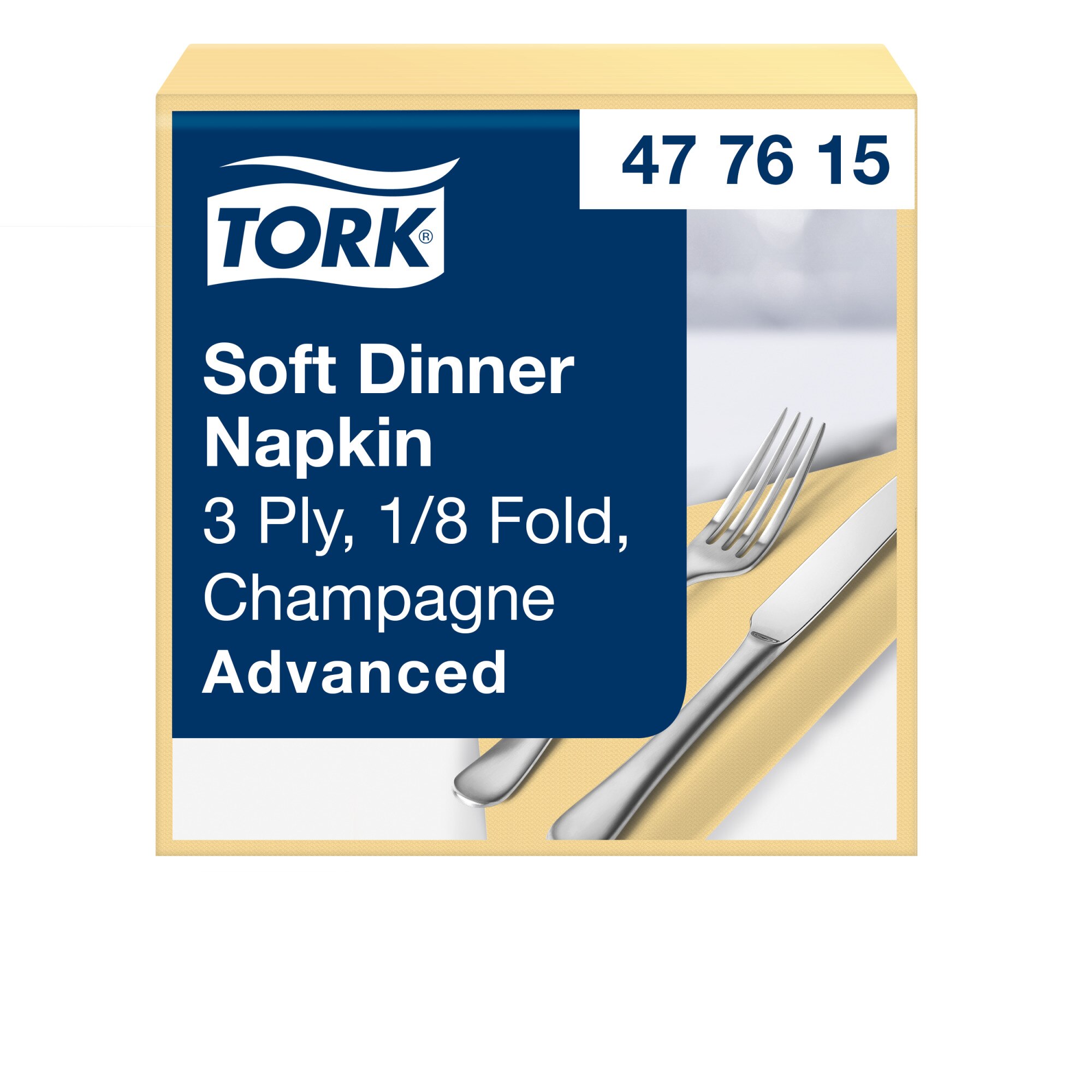 Tork Advanced Servietten 39 x 39 cm, 3-lagig, 1/8-Kopffalzung, champagner