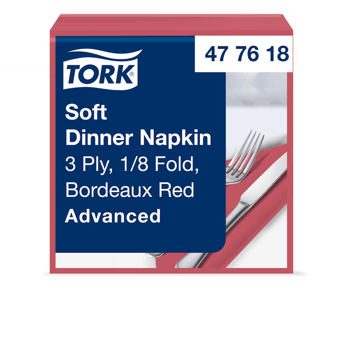 Tork Advanced Servietten 39 x 39 cm, 3-lagig, 1/8-Kopffalzung, bordeaux