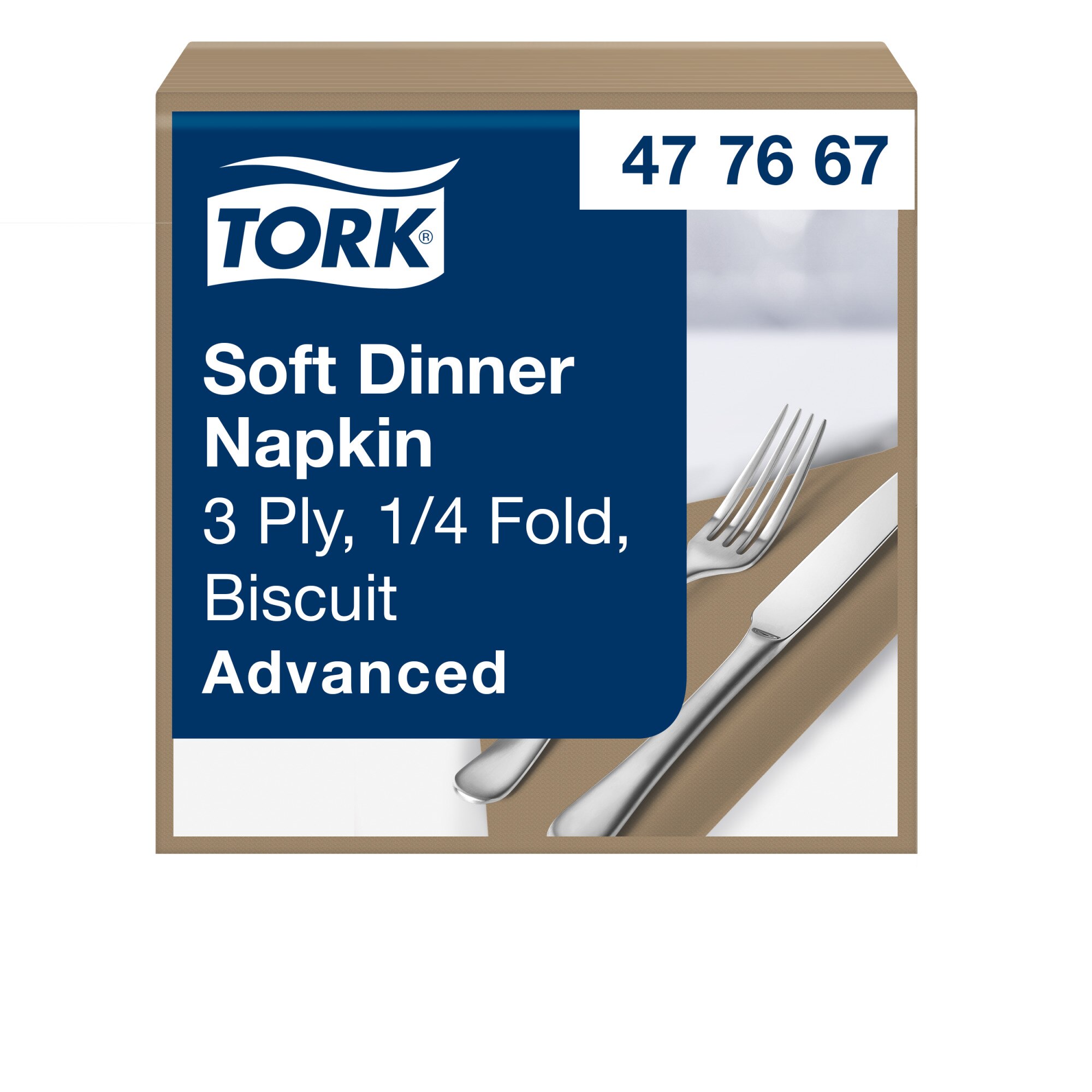 Tork Advanced Servietten 39 x 39 cm, 3-lagig, 1/4-Falzung, biscuit