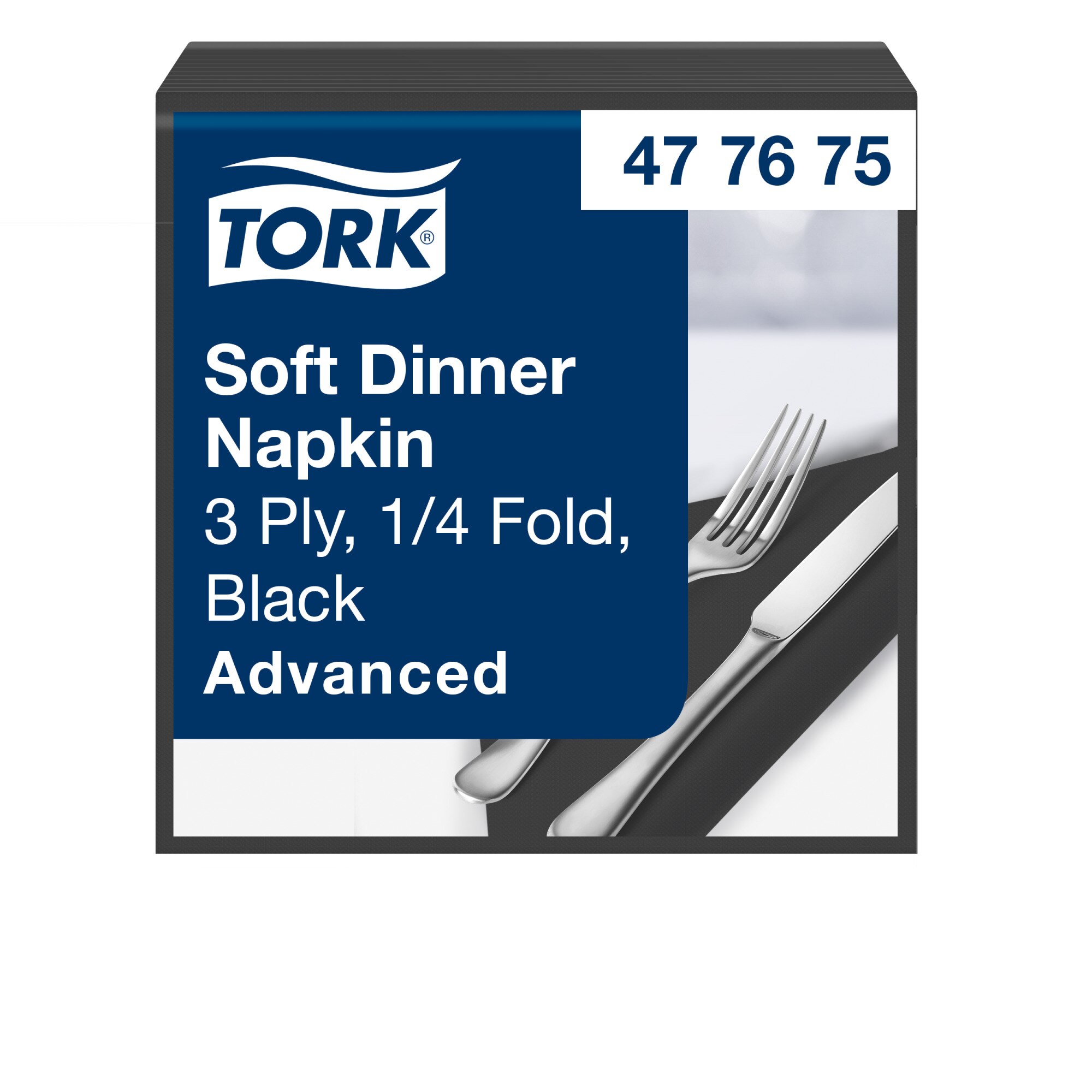 Tork Advanced Servietten 39 x 39 cm, 3-lagig, 1/4-Falzung, schwarz