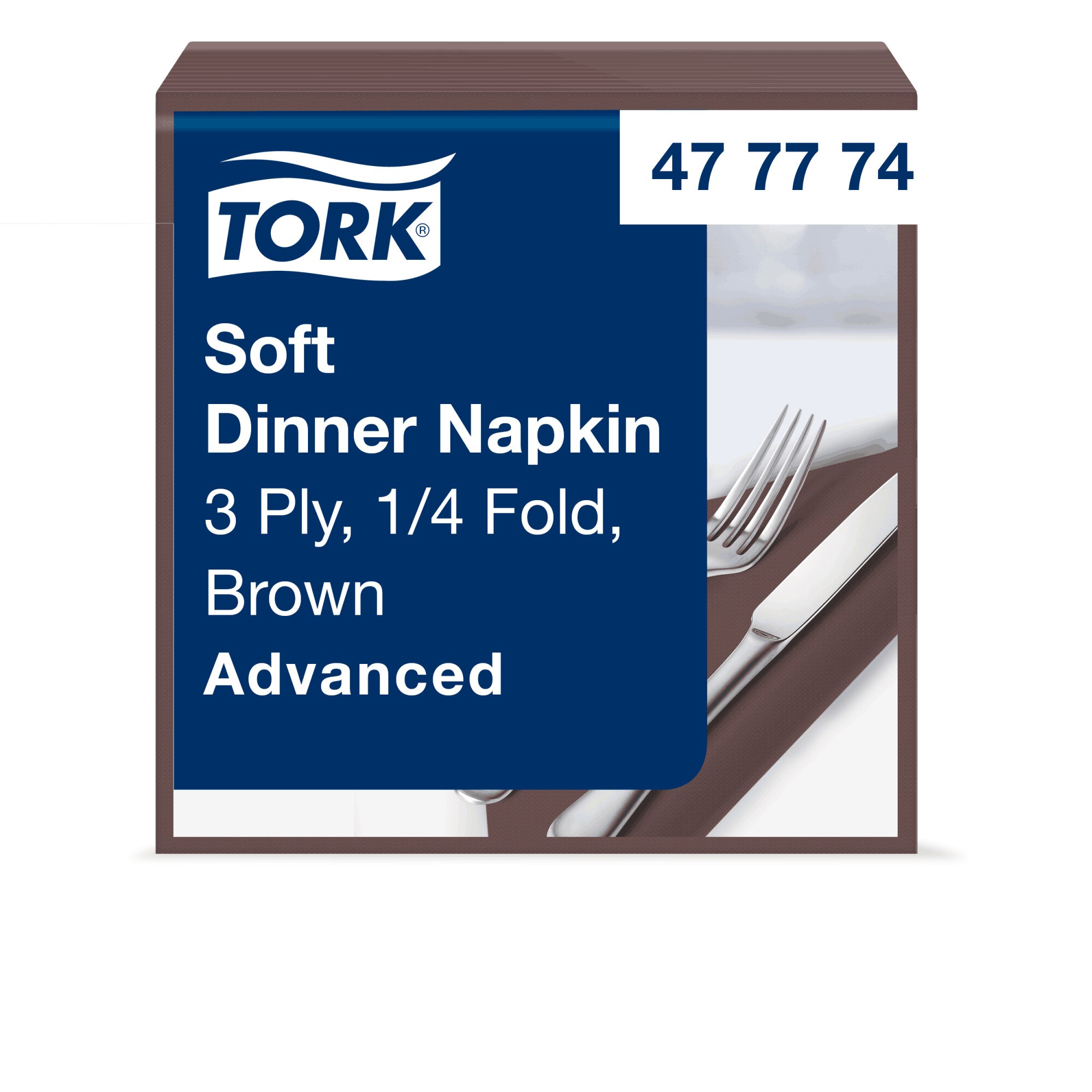 Tork Advanced Servietten 39 x 39 cm, 3-lagig, 1/4-Falzung, braun