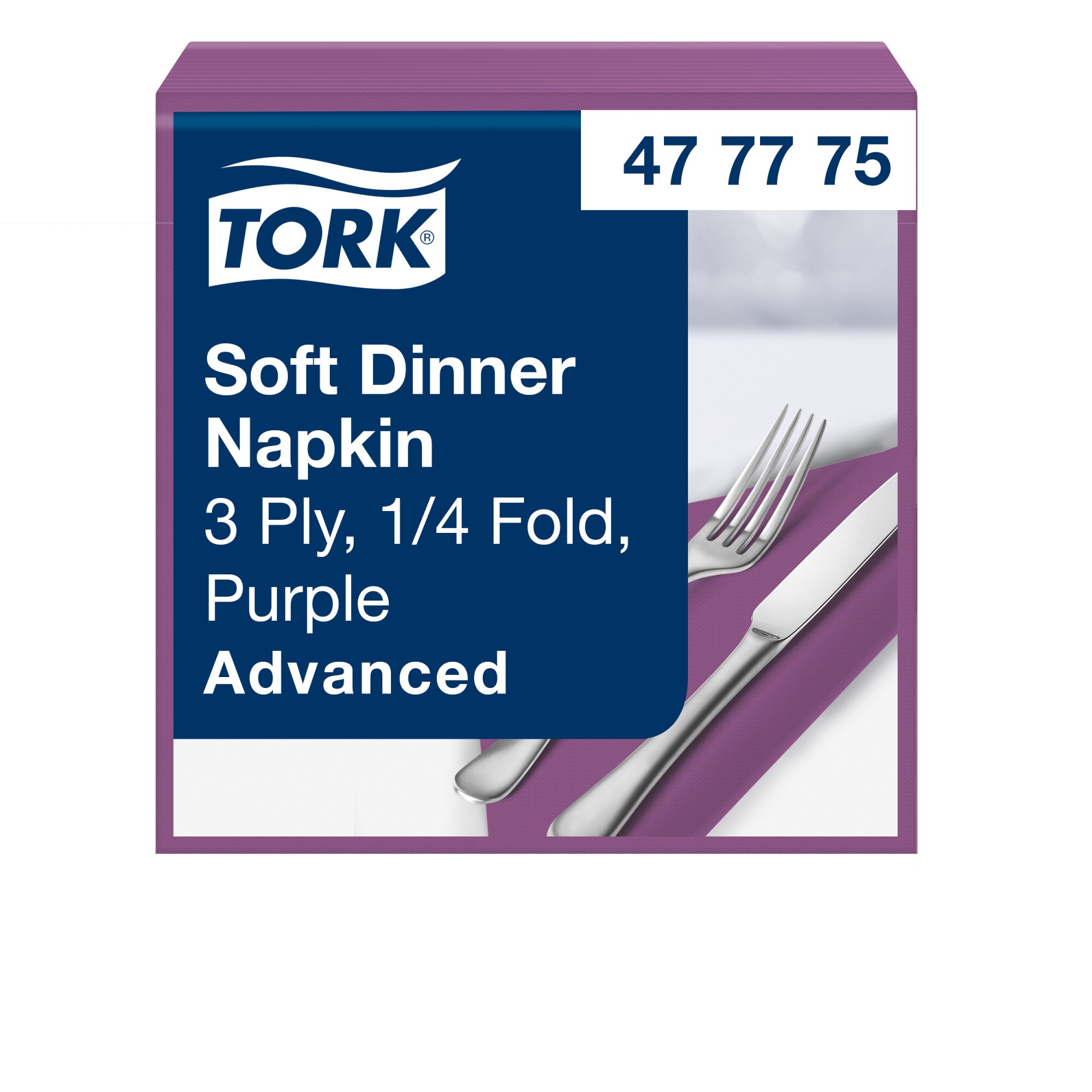 Tork Advanced Servietten 39 x 39 cm, 3-lagig, 1/4-Falzung, violett