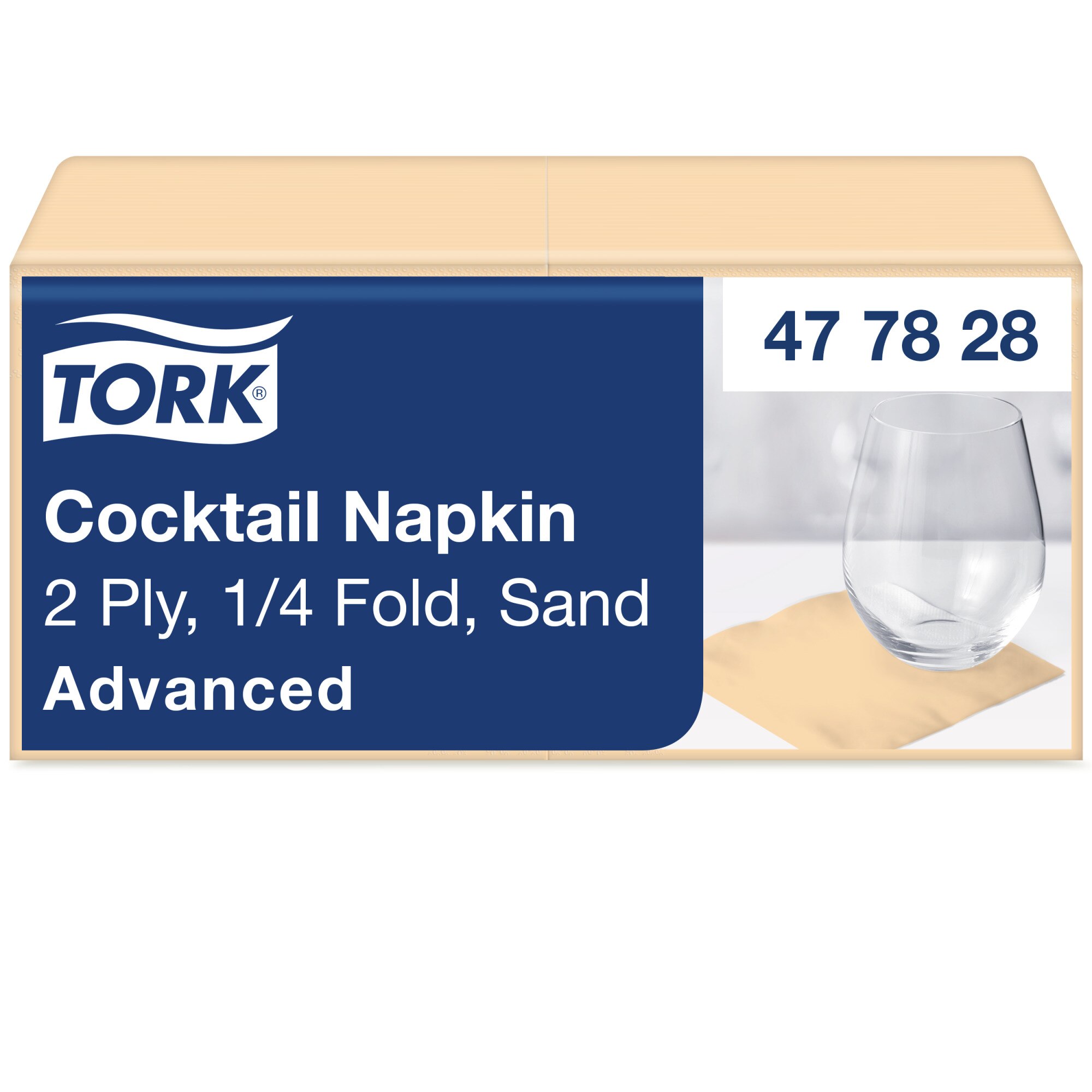 Tork Advanced Cocktail-Servietten 24 x 24 cm, 2-lagig, sand