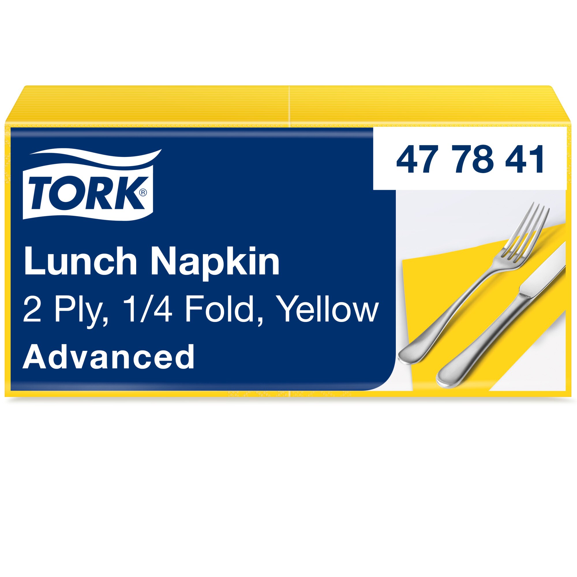 Servietten Tork Advanced 33x33 cm, 2-lagig, 1/4-Falzung, gelb