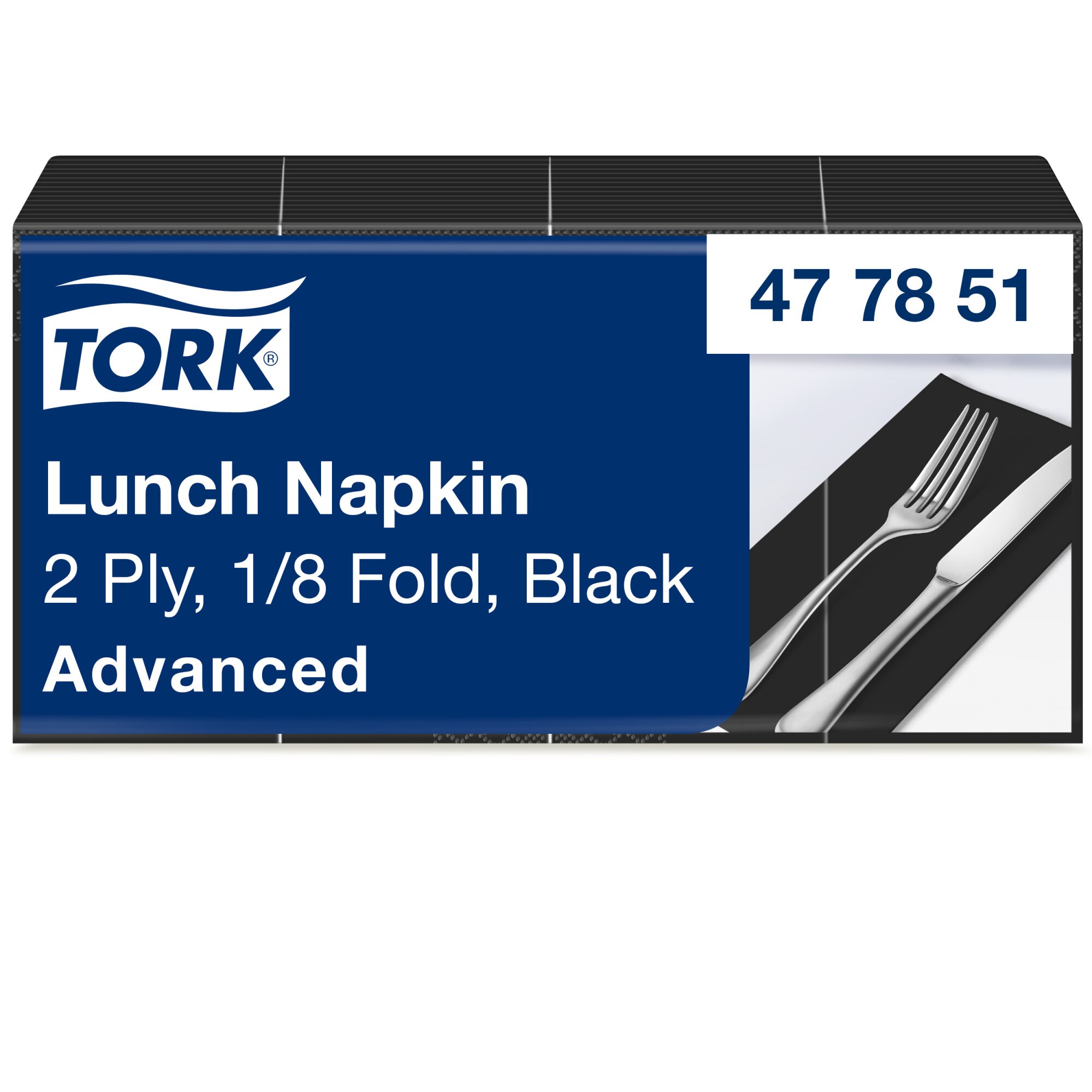 Tork Advanced Servietten 33 x 33 cm, 2-lagig, 1/8-Kopffalzung, schwarz