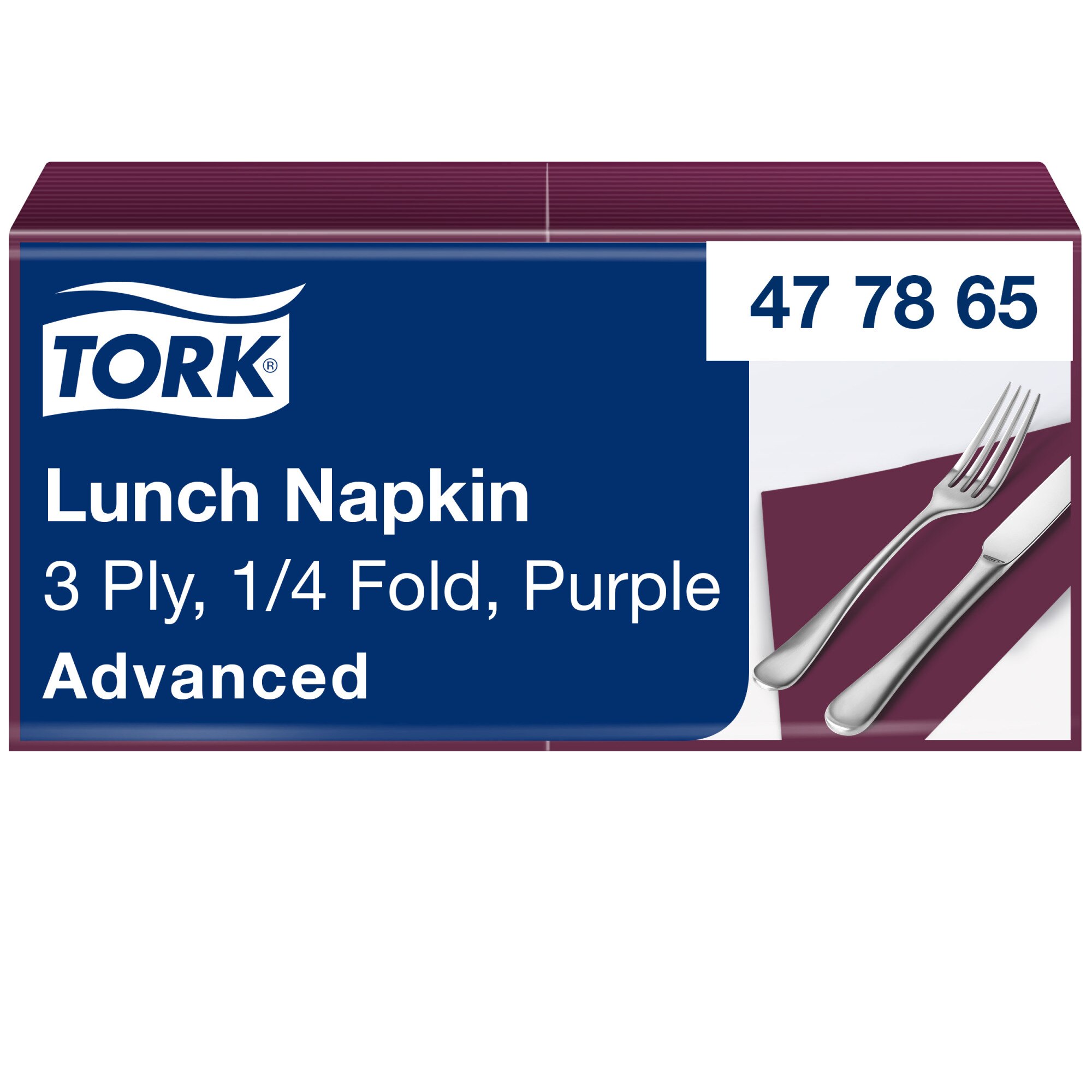 Servietten 3-lagig Tork Advanced violett 33x33 cm, 1/4 Falz