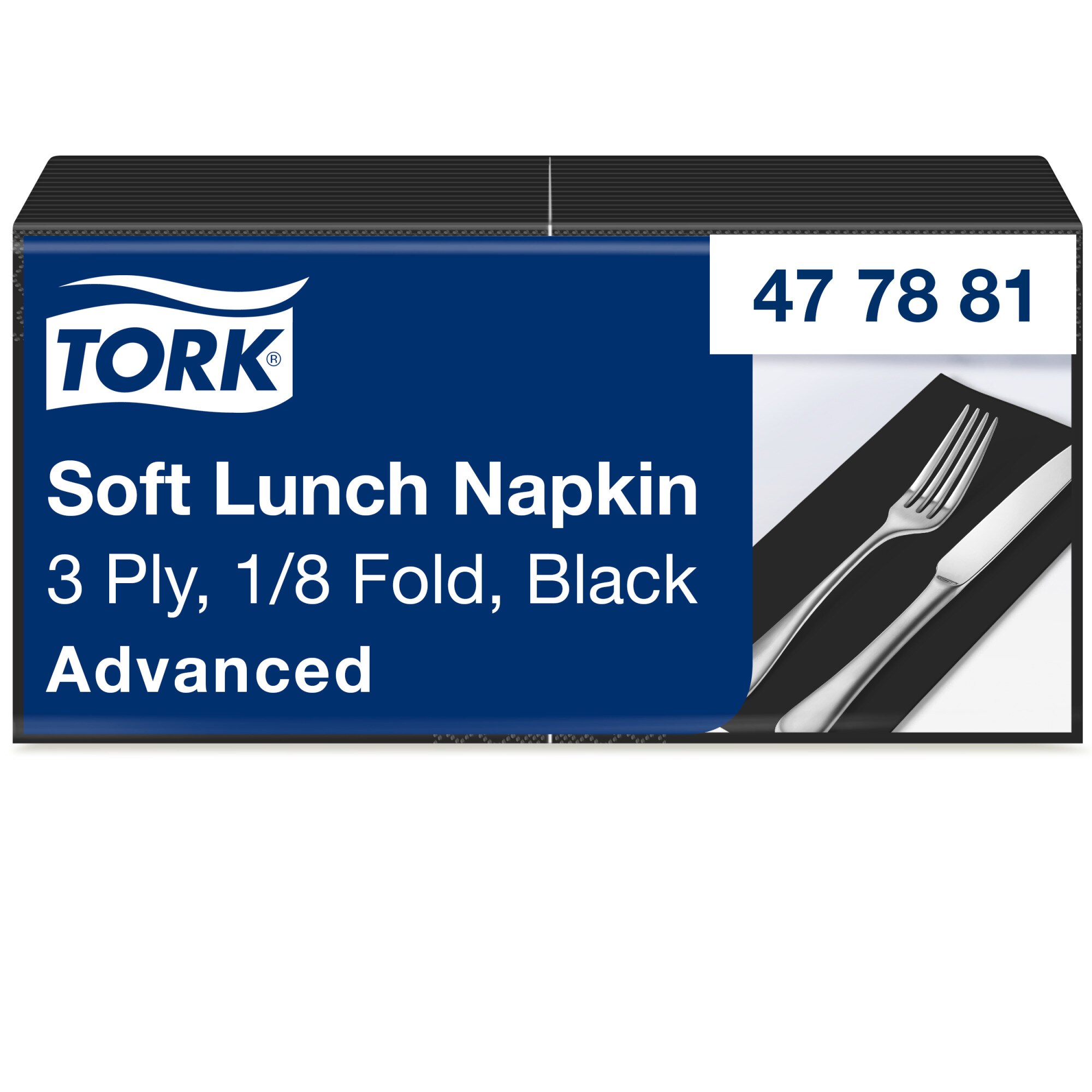 Tork Soft Lunchservietten Schwarz 1/8-Falz