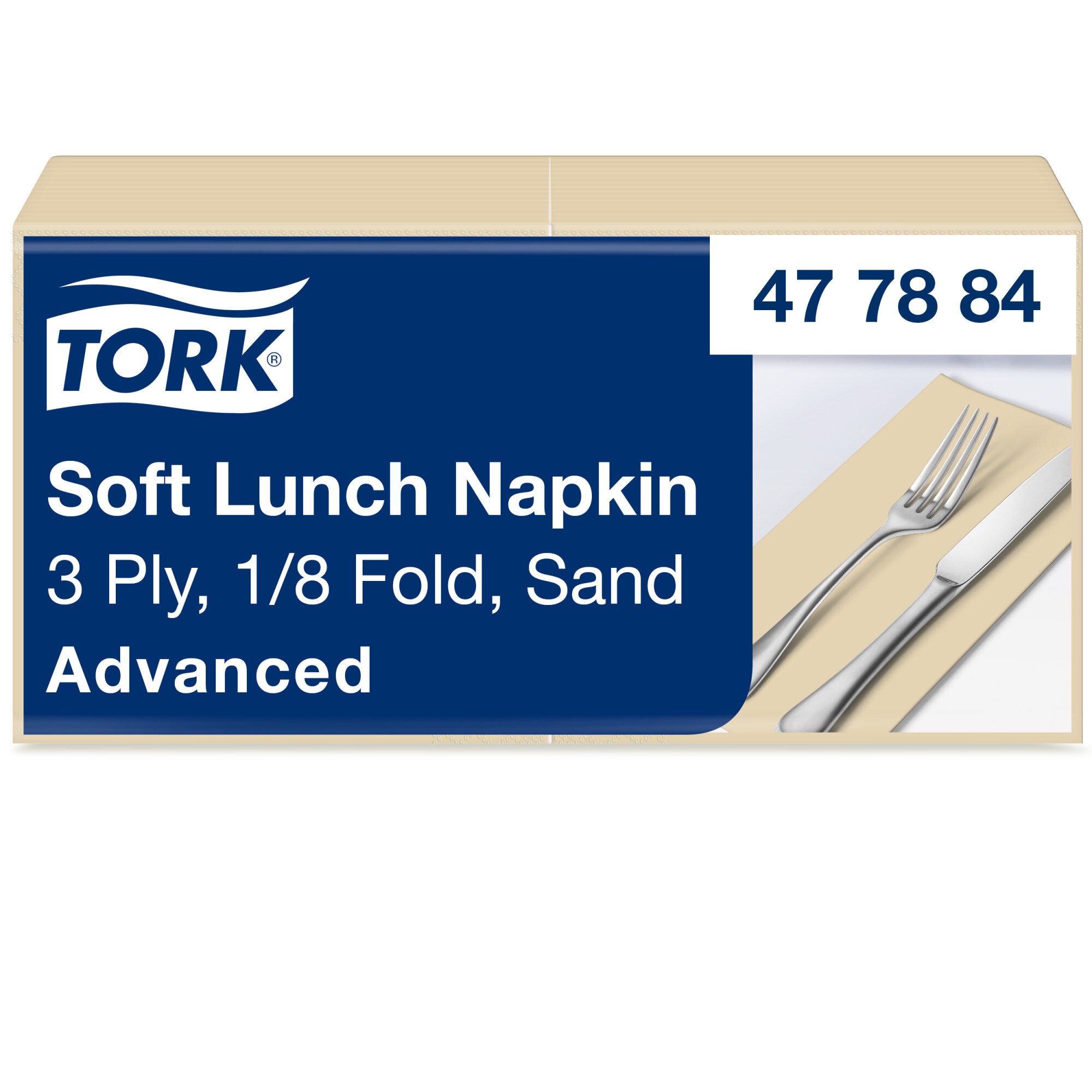 Tork Advanced Servietten 33 x 33 cm, 3-lagig, 1/8-Kopffalzung, sand