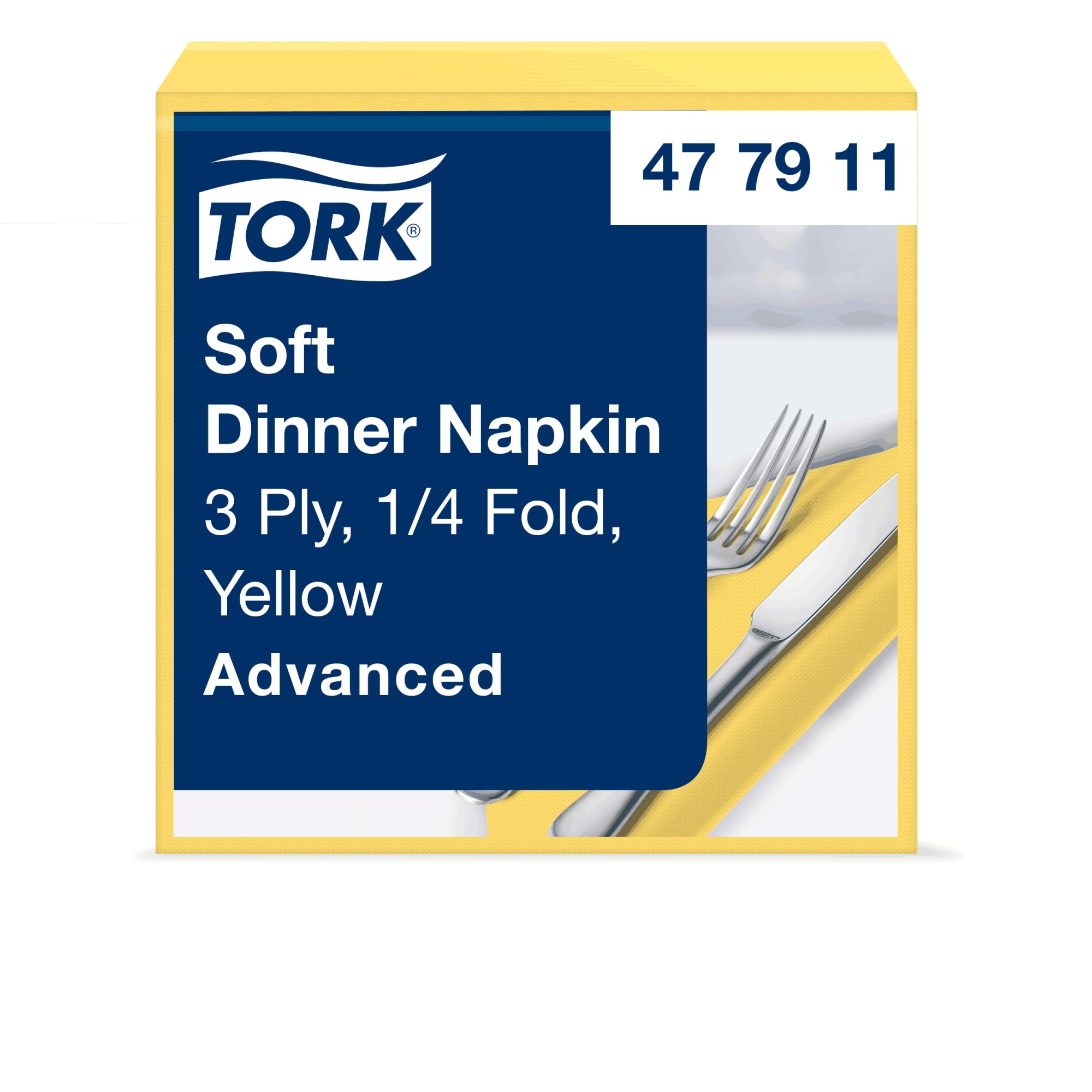 Tork Advanced Servietten 39 x 39 cm, 3-lagig, 1/4-Falzung, gelb