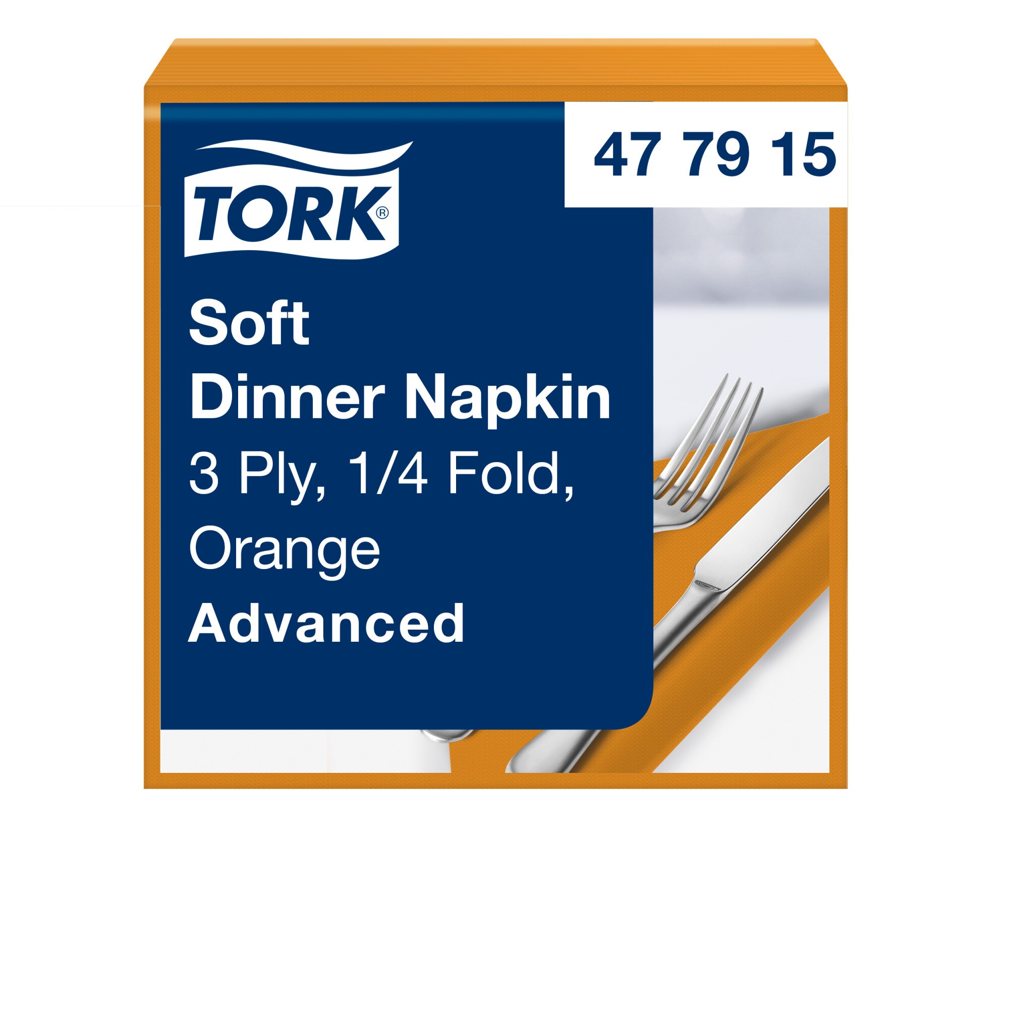 Tork Advanced Servietten 39 x 39 cm, 3-lagig, 1/4-Falzung, orange