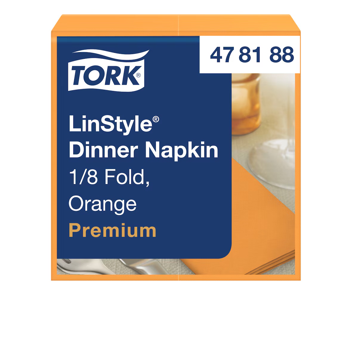 Tork Premium LinStyle® Dinnerservietten Orange 1/8-Falz
