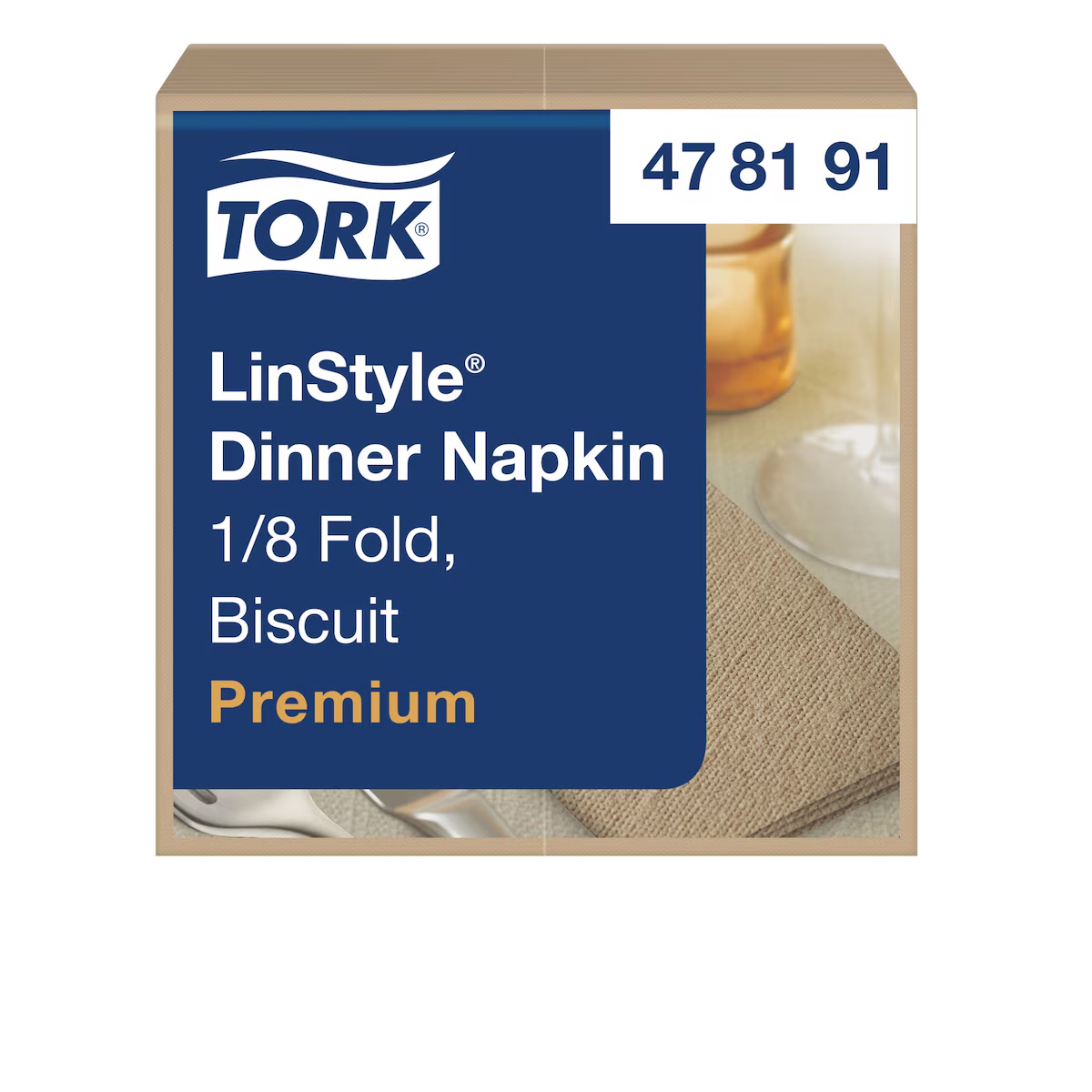 Tork Premium LinStyle® Dinnerservietten Biscuit 1/8-Falz
