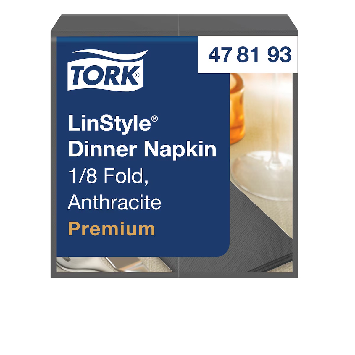 Tork LinStyle® Premium Dinnerservietten Anthrazit 1/8-Falz