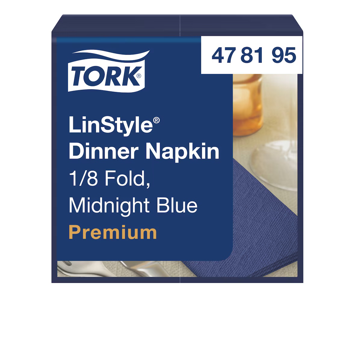Tork Premium LinStyle® Dinnerservietten Mitternachtsblau 1/8-Falz
