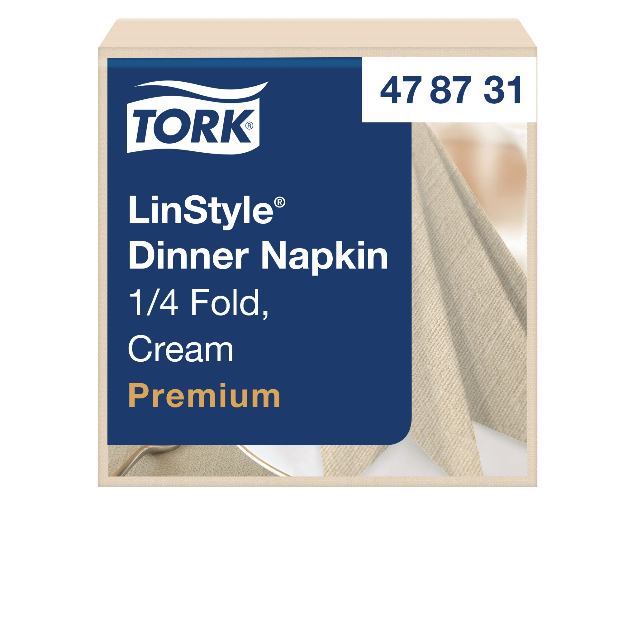 Tork LinStyle Premium Servietten, 39 x 39 cm, 1/4-Falzung, creme