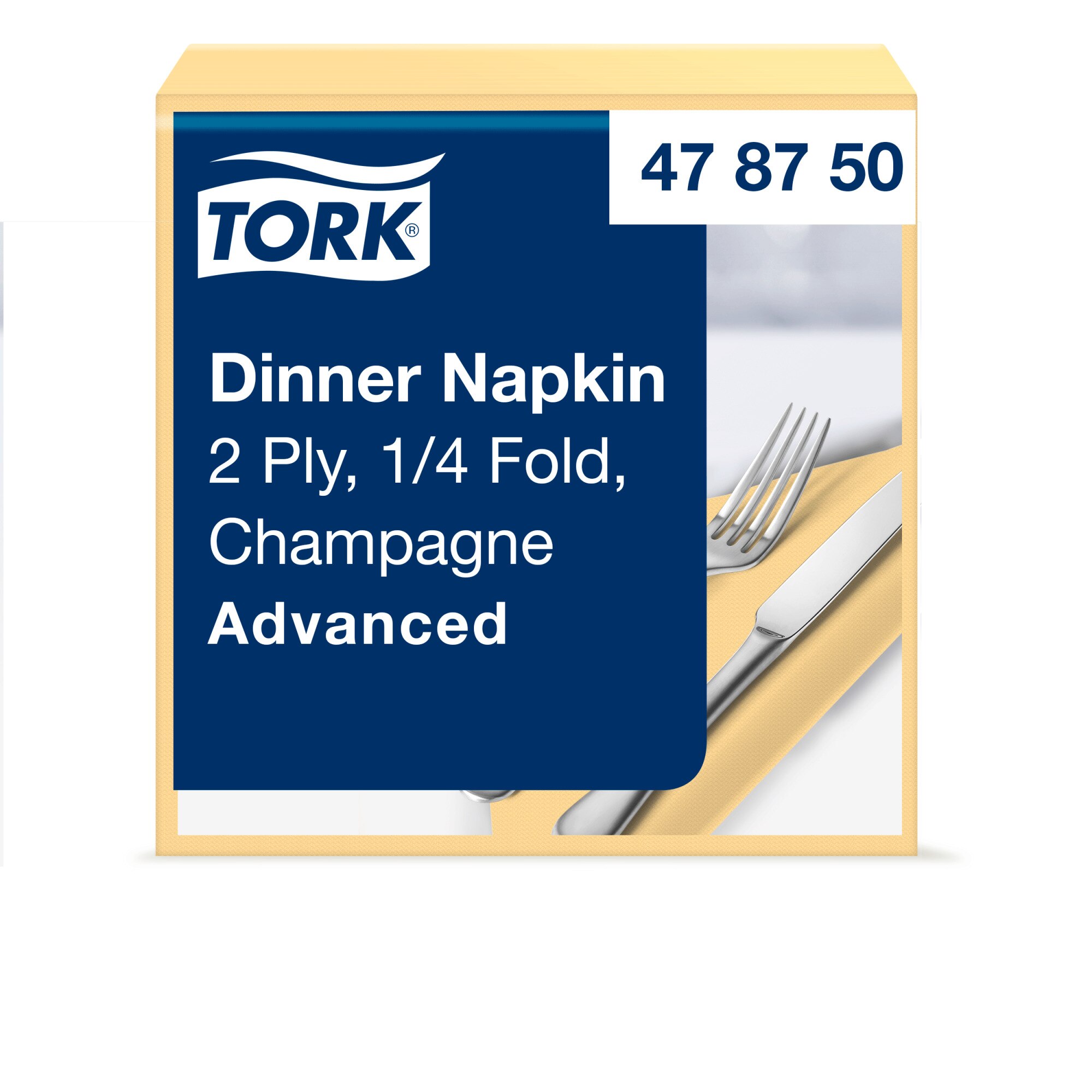 Servietten Tork Advanced 39x39 cm, 2-lagig, 1/4 Falzung, champagner