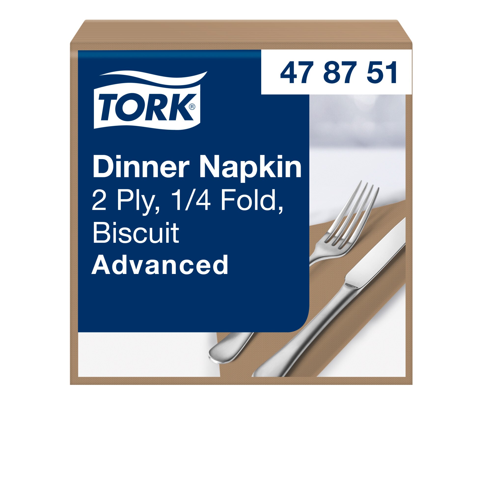 Servietten Tork Advanced 39x39 cm, 2-lagig, 1/4 Falzung, biscuit