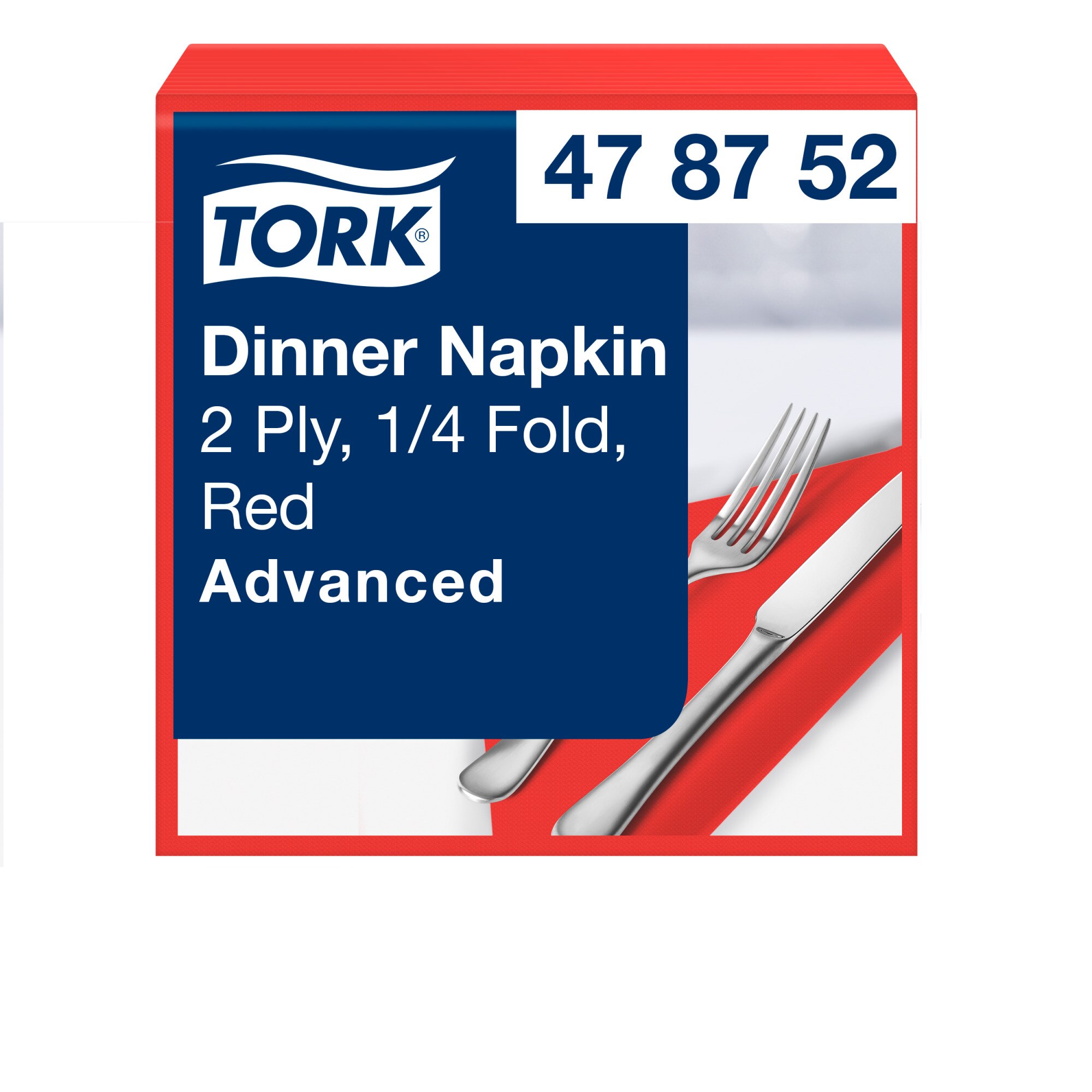 Servietten Tork Advanced 39x39 cm, 2-lagig, 1/4 Falzung, rot