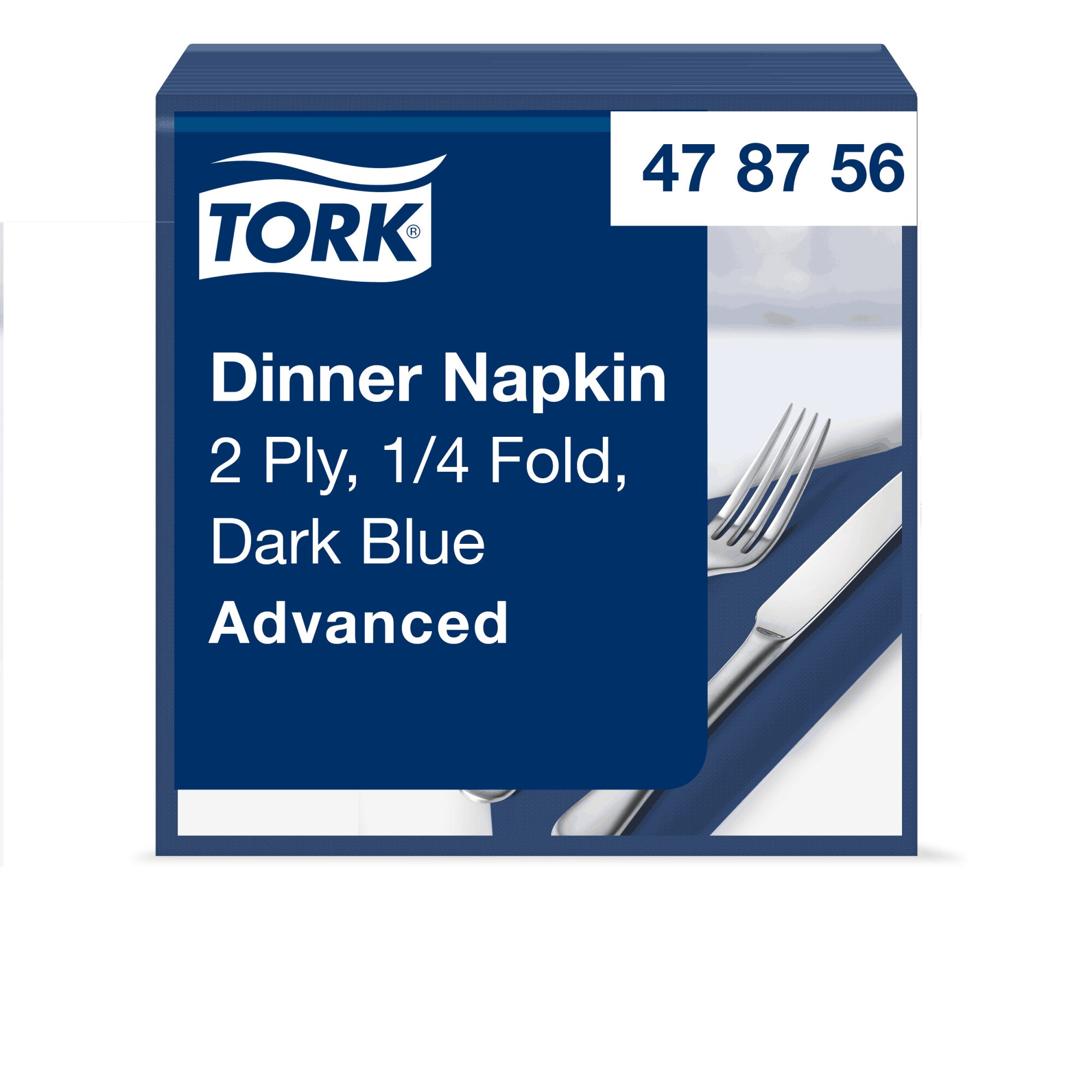 Servietten Tork Advanced 39x39 cm, 2-lagig, 1/4 Falzung, dunkelblau
